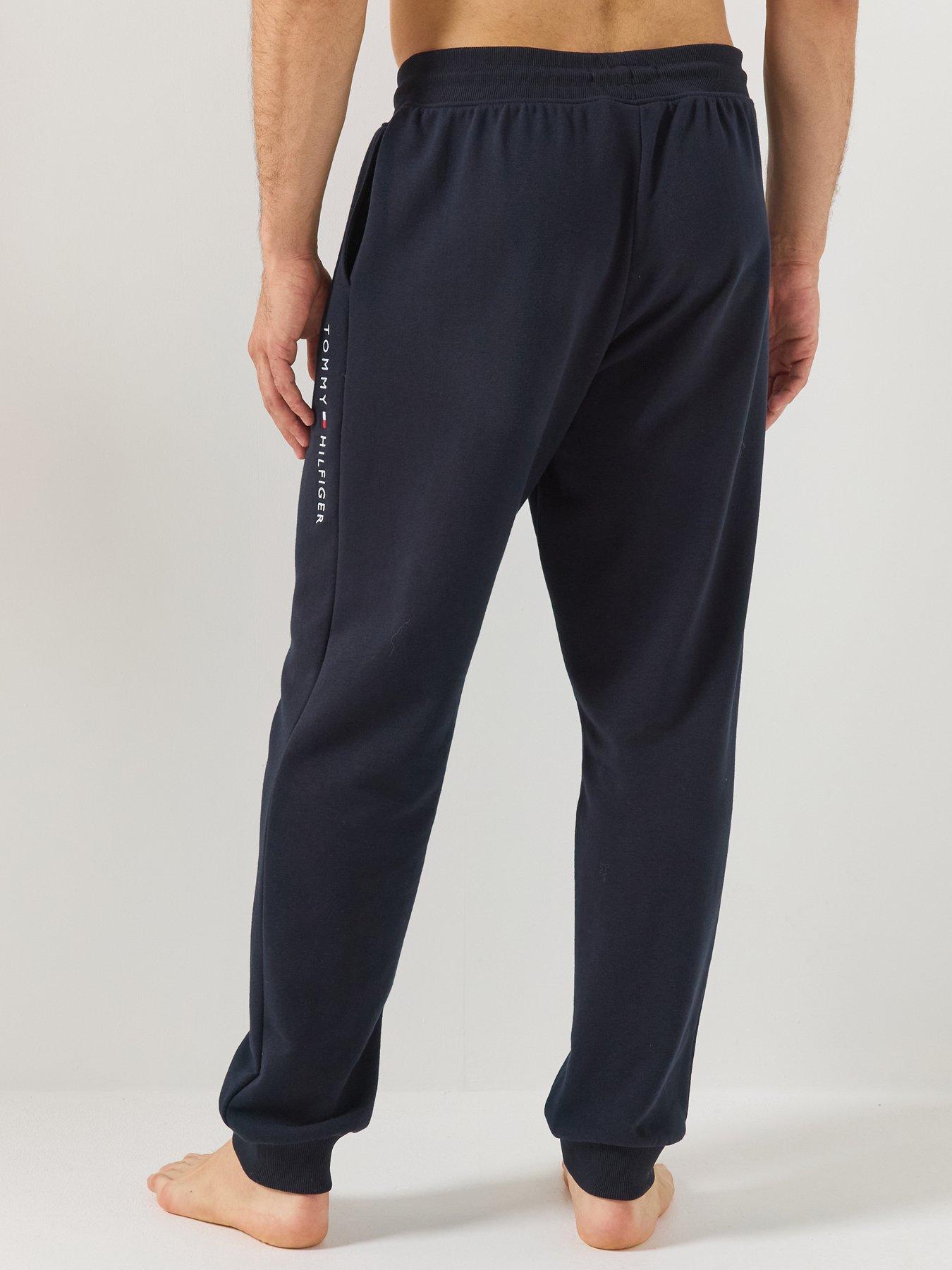 Image 2 of 4 of Tommy Hilfiger Linear Logo Loungewear Bottoms- Navy
