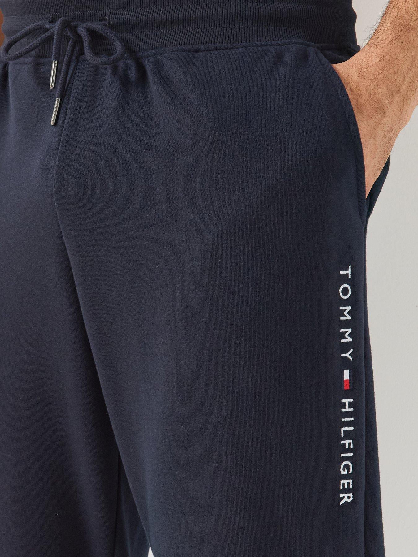 Image 4 of 4 of Tommy Hilfiger Linear Logo Loungewear Bottoms- Navy