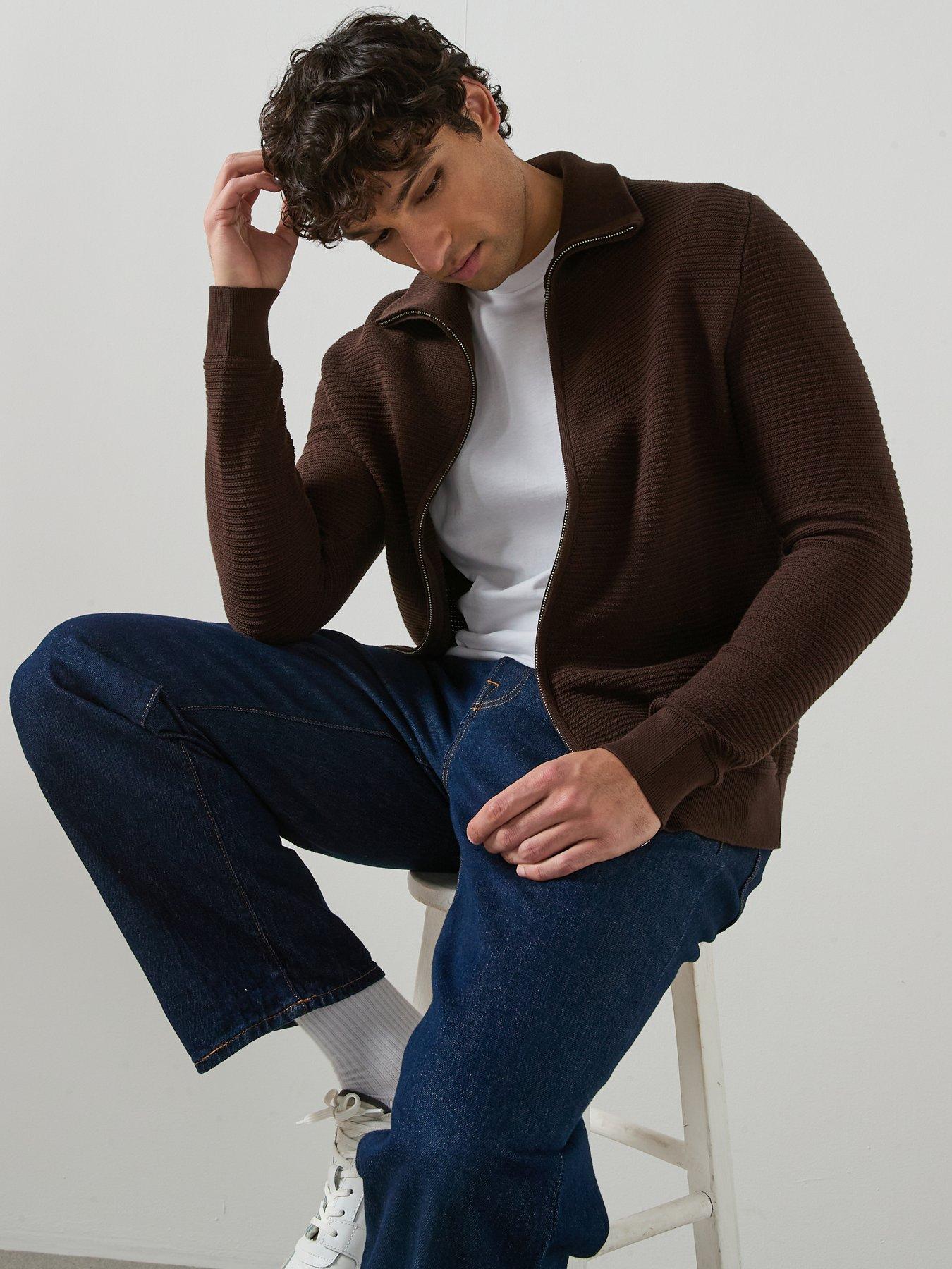 Image 4 of 6 of Mango Salasz Knitted Cardigan - Brown