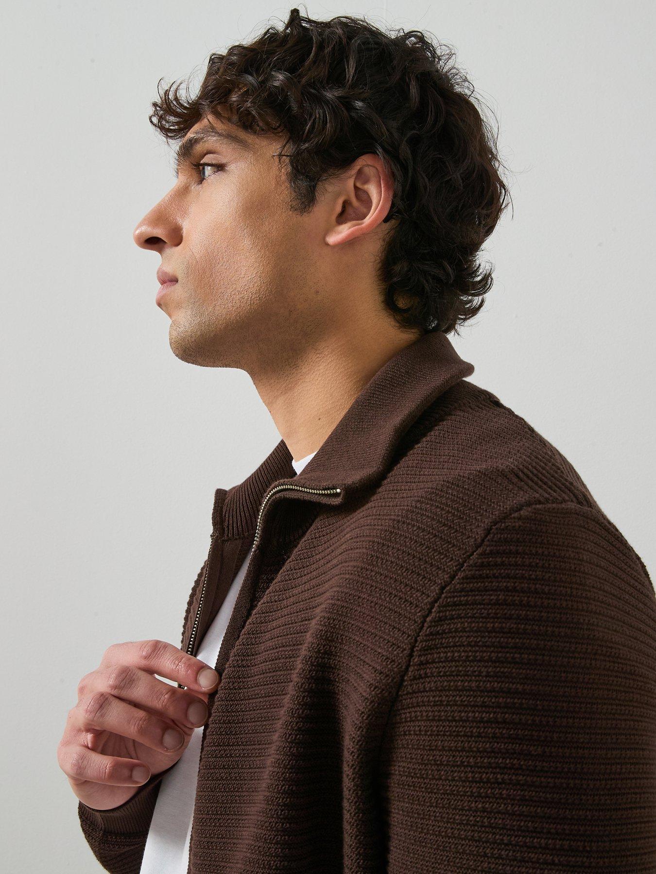 Image 5 of 6 of Mango Salasz Knitted Cardigan - Brown