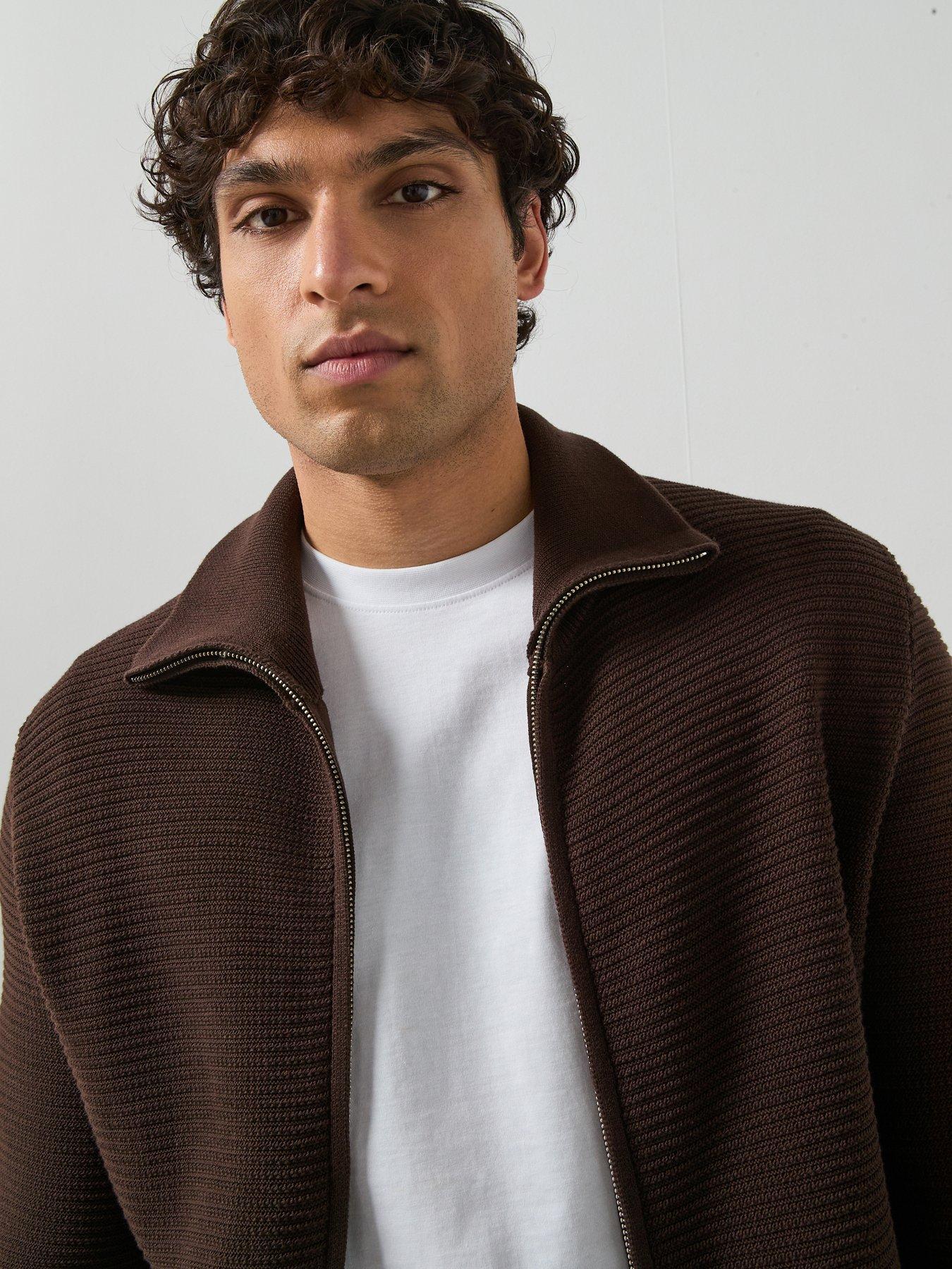Image 6 of 6 of Mango Salasz Knitted Cardigan - Brown