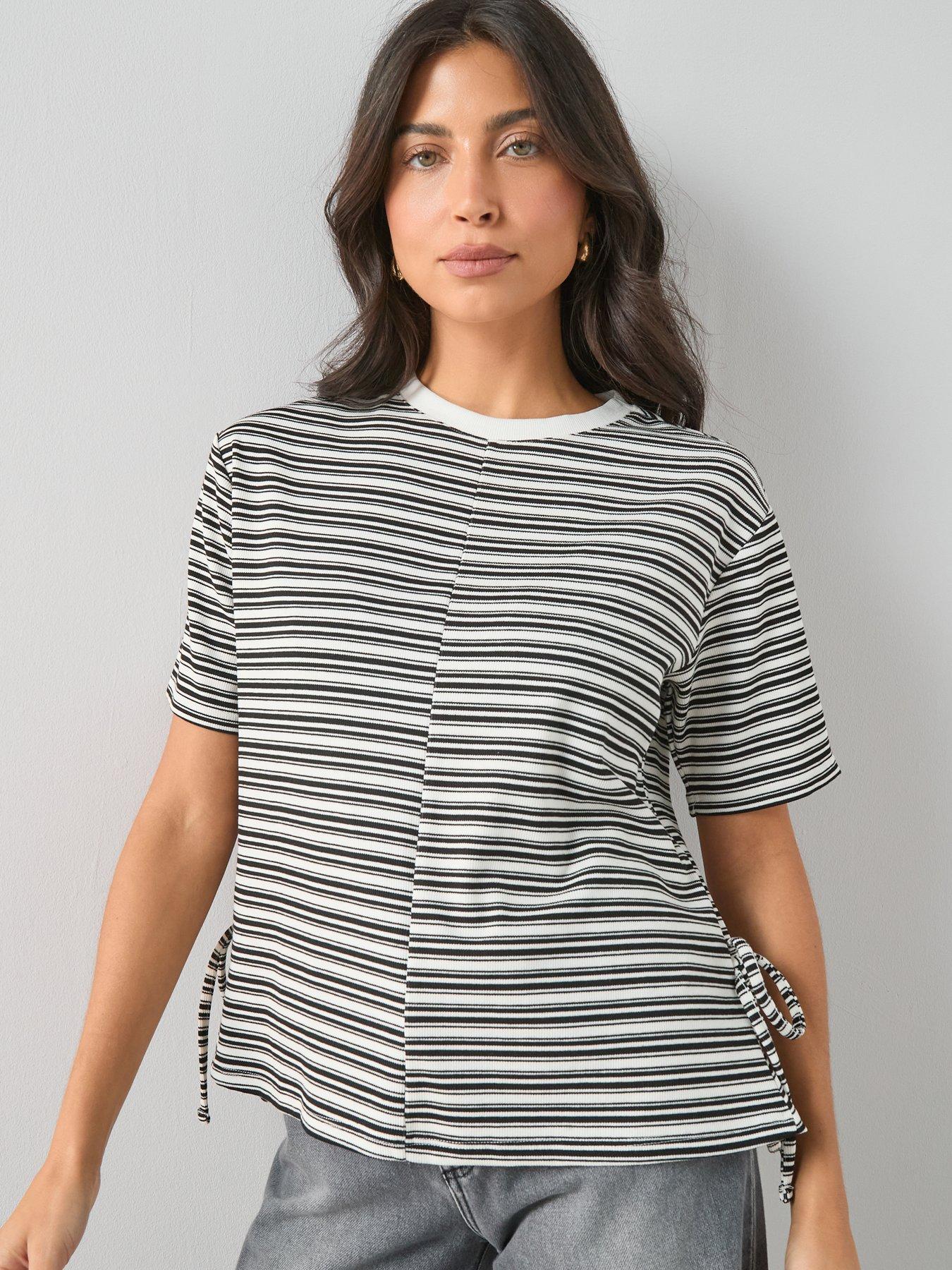 The Very Collection Tie Waist Stripe T-Shirt - Multi