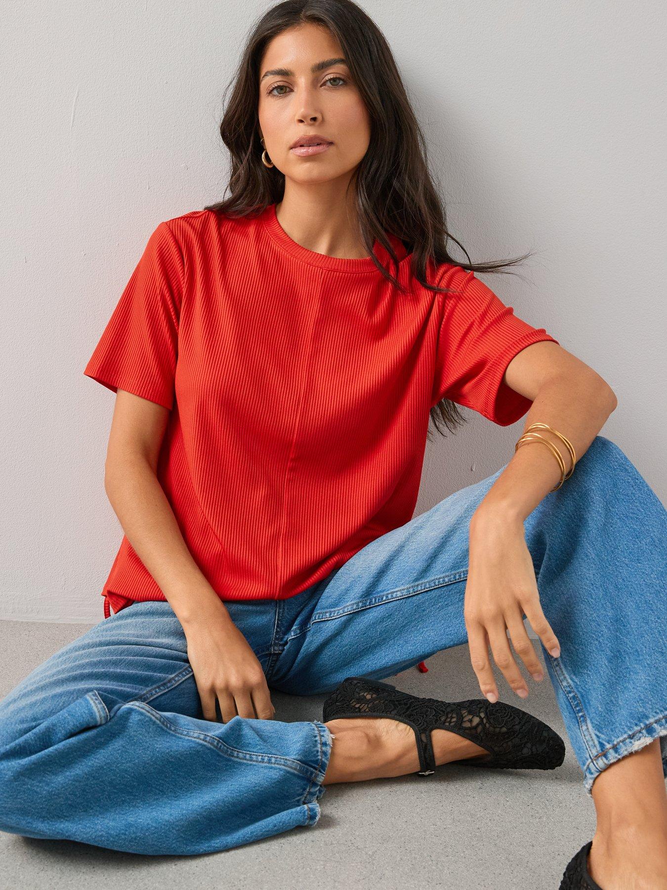 Image 4 of 6 of The Very Collection Tie Waist T-Shirt - Red