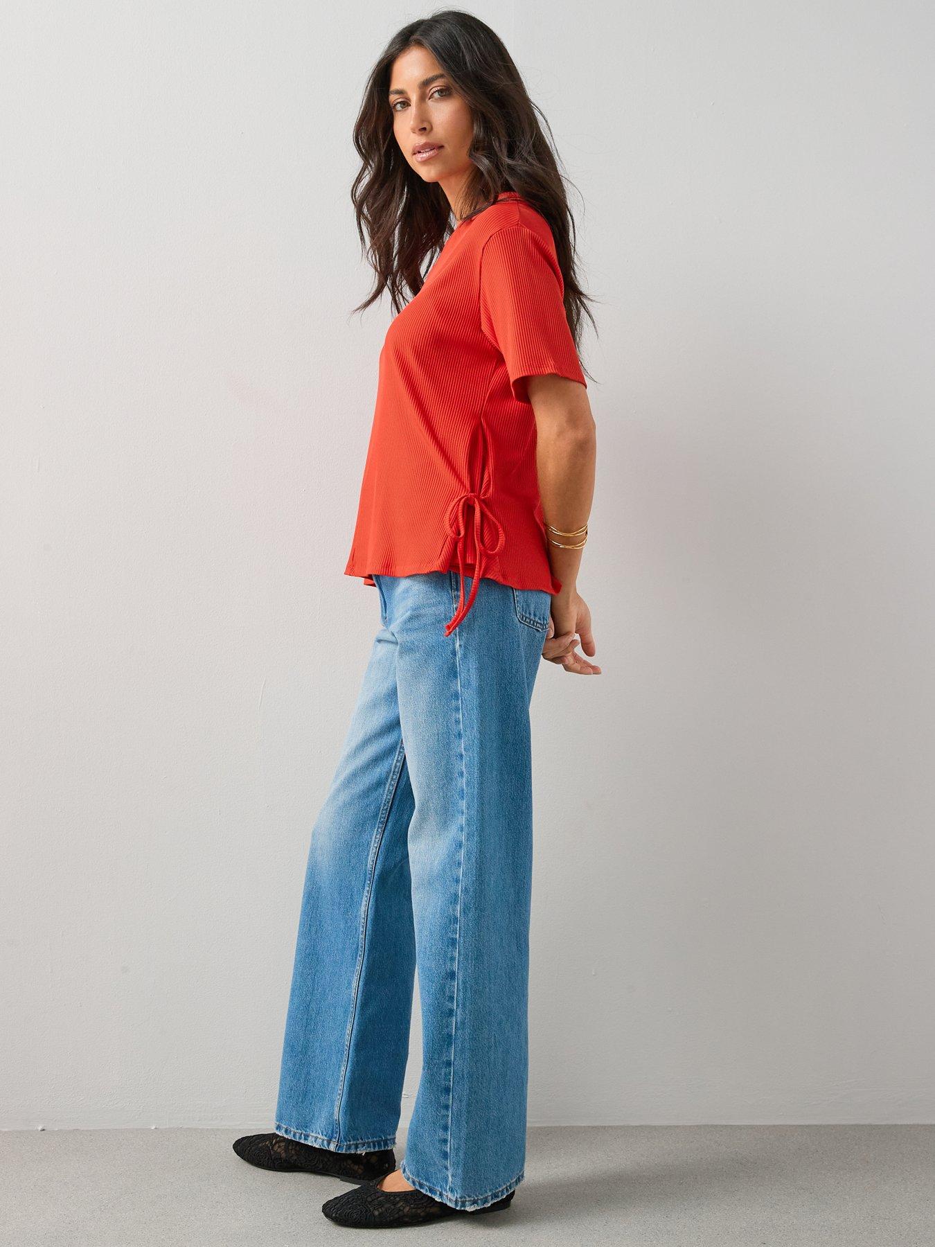 Image 6 of 6 of The Very Collection Tie Waist T-Shirt - Red