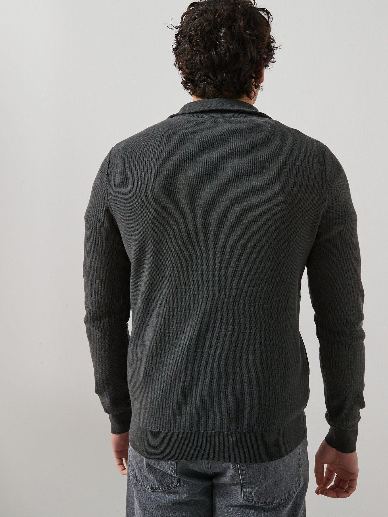 Image 2 of 6 of Mango Jumper With Zip Collar - Grey