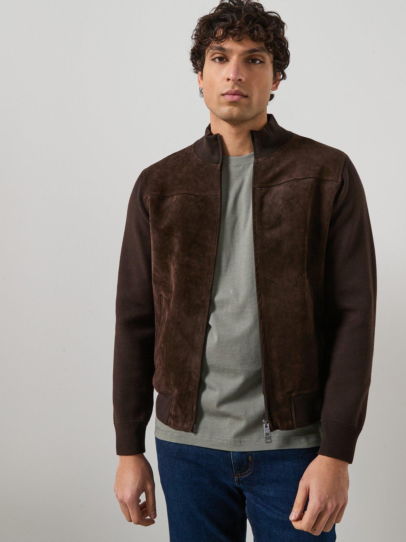 mango-combined-leather-and-suede-jacket-brownfront