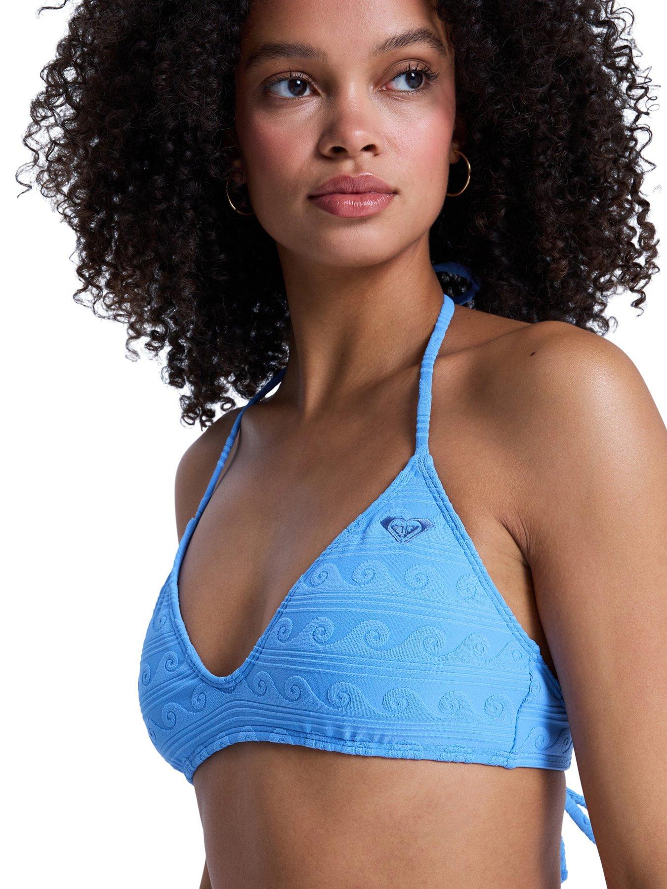 Roxy Womens Paradise Wave Fixed Triangle Bikini Top - Blue