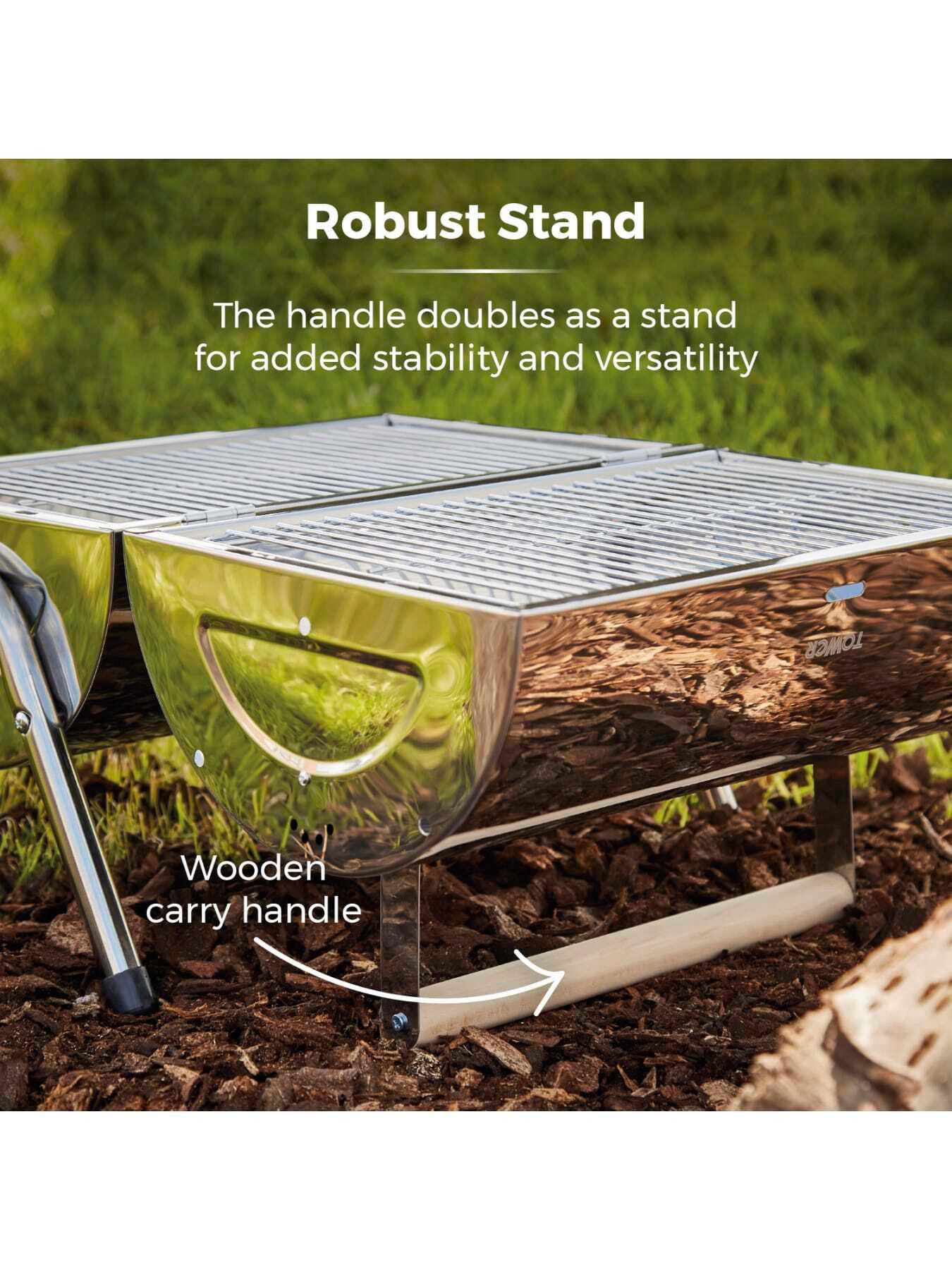 Image 4 of 6 of Tower Portable Barrel Grill Charcoal BBQ