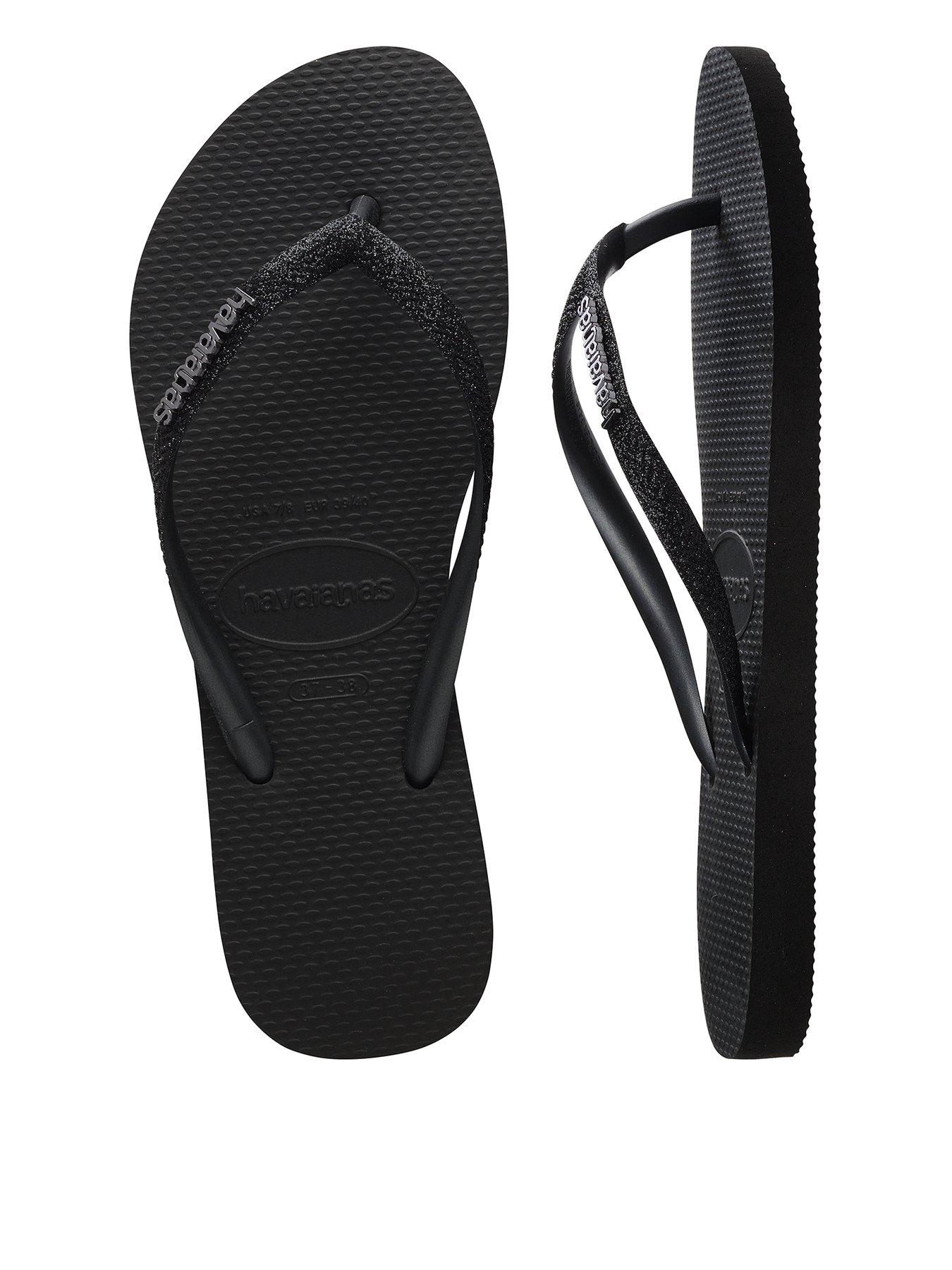 Image 1 of 5 of Havaianas Slim Glitter Ii Flip Flop - Black/Black