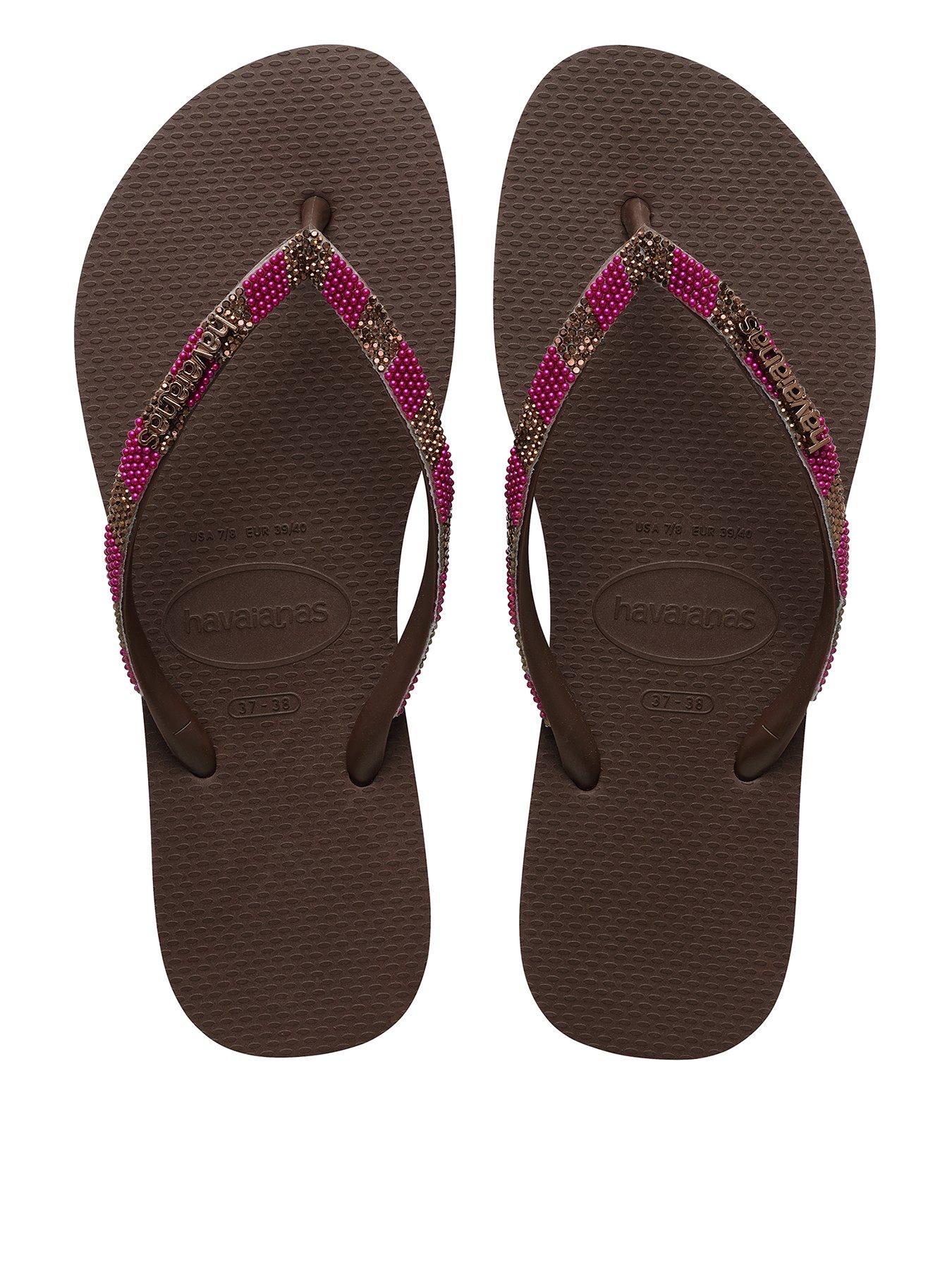 Image 1 of 6 of Havaianas Slim Glow Flip Flop - Dark Brown