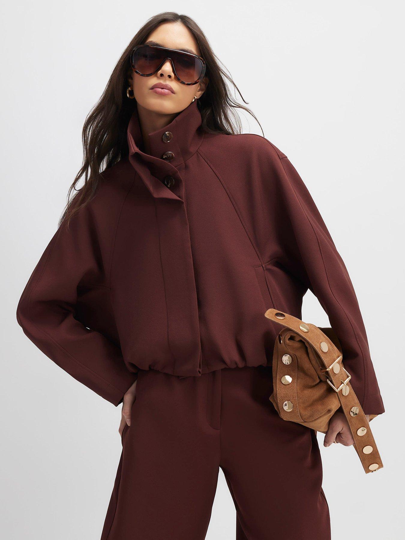 river-island-tailored-funnel-neck-bomber-jacket-brown