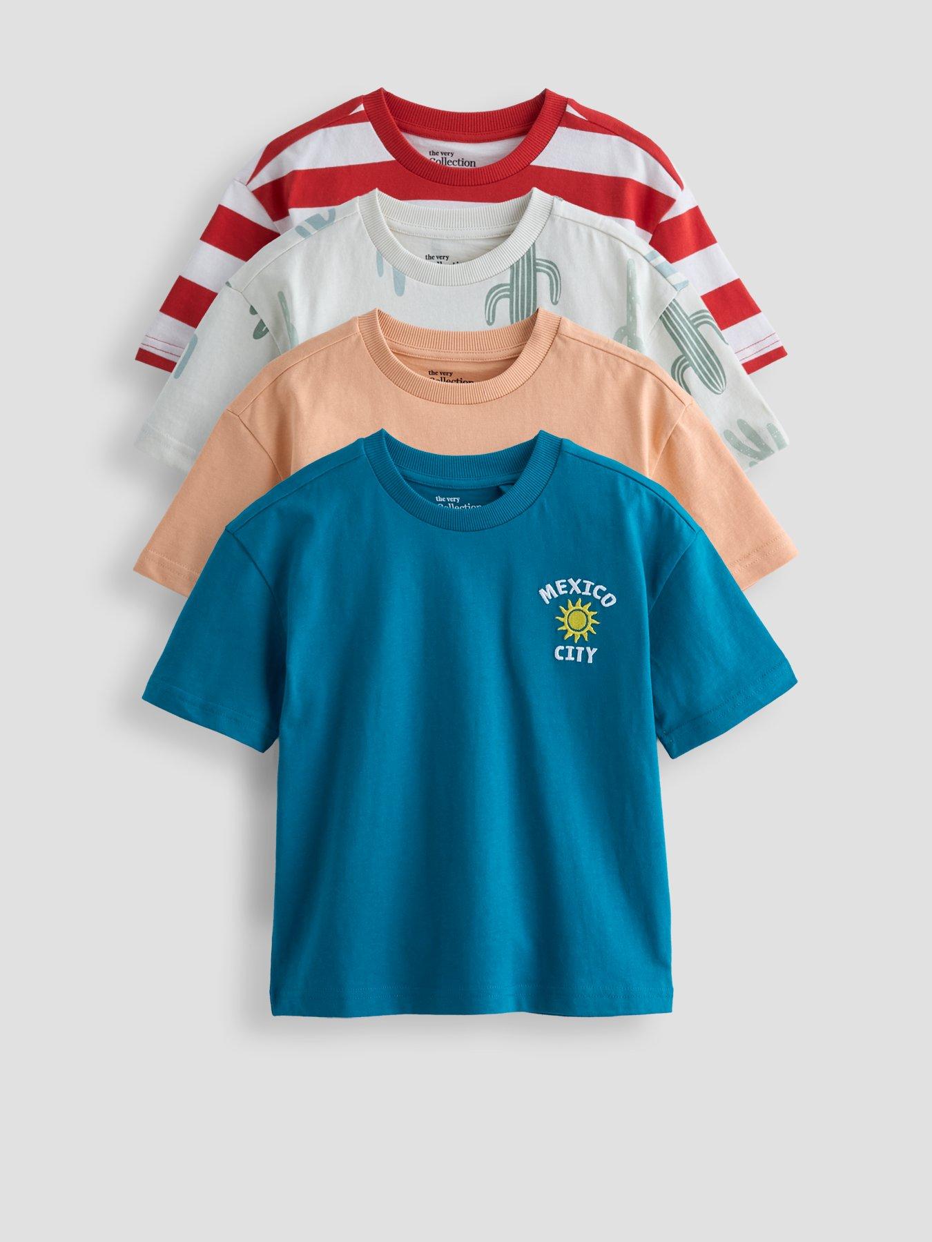 Image 1 of 5 of The Very Collection Boys 4 Pack T-shirts - Multi