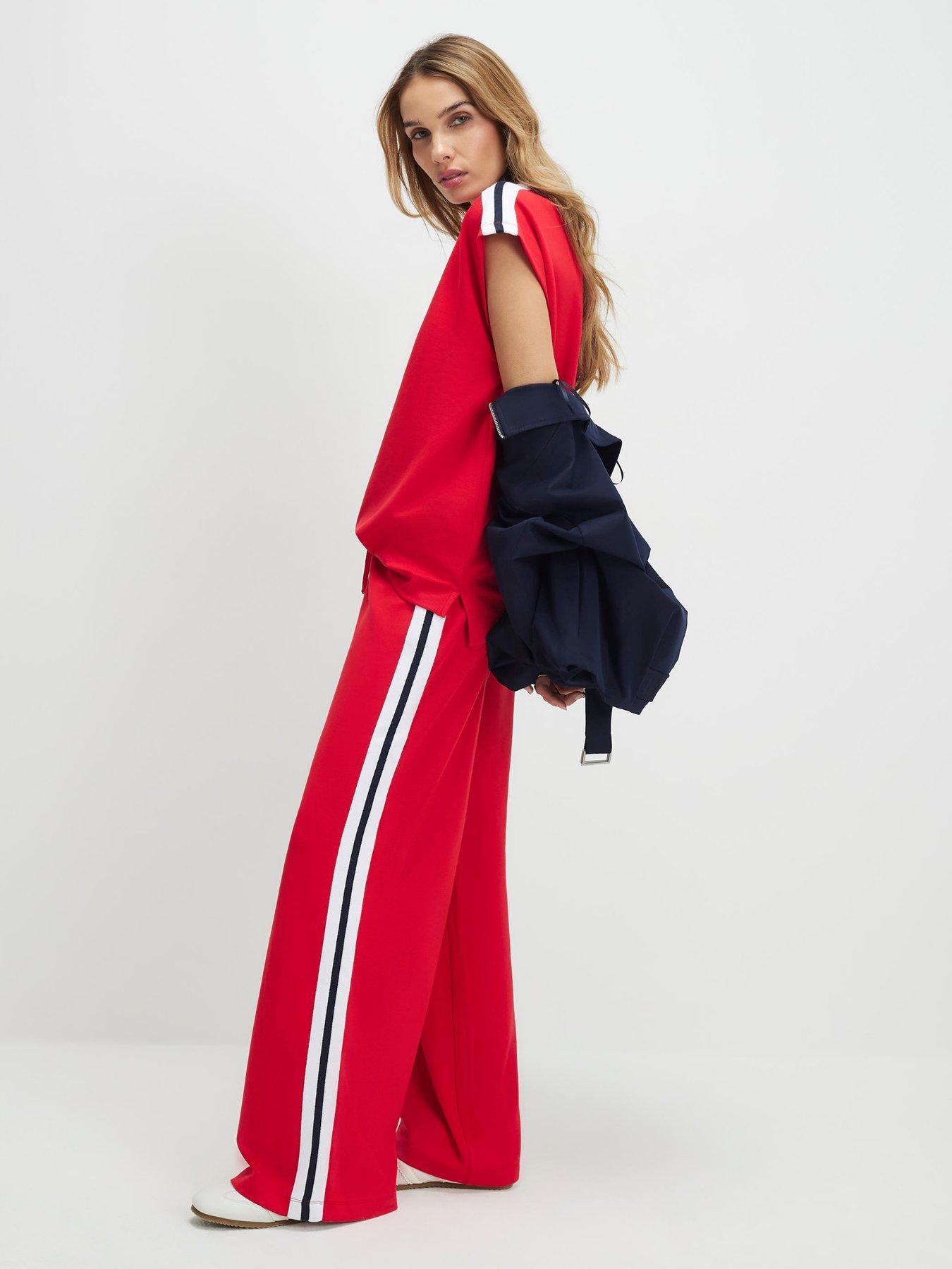 river-island-tape-neoprene-jogger-redfront