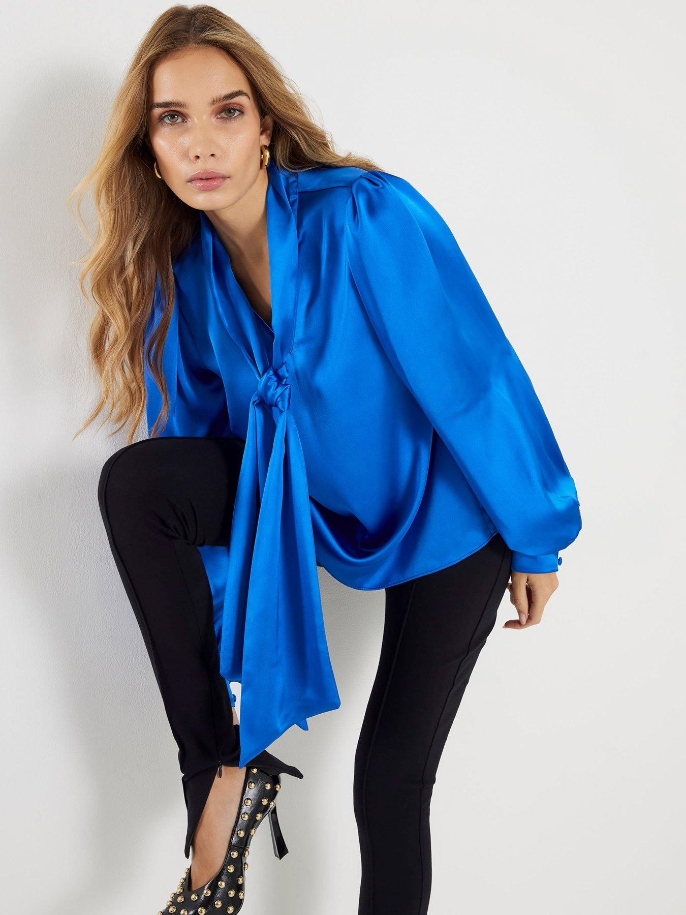 River Island Pussybow Blouse - Blue