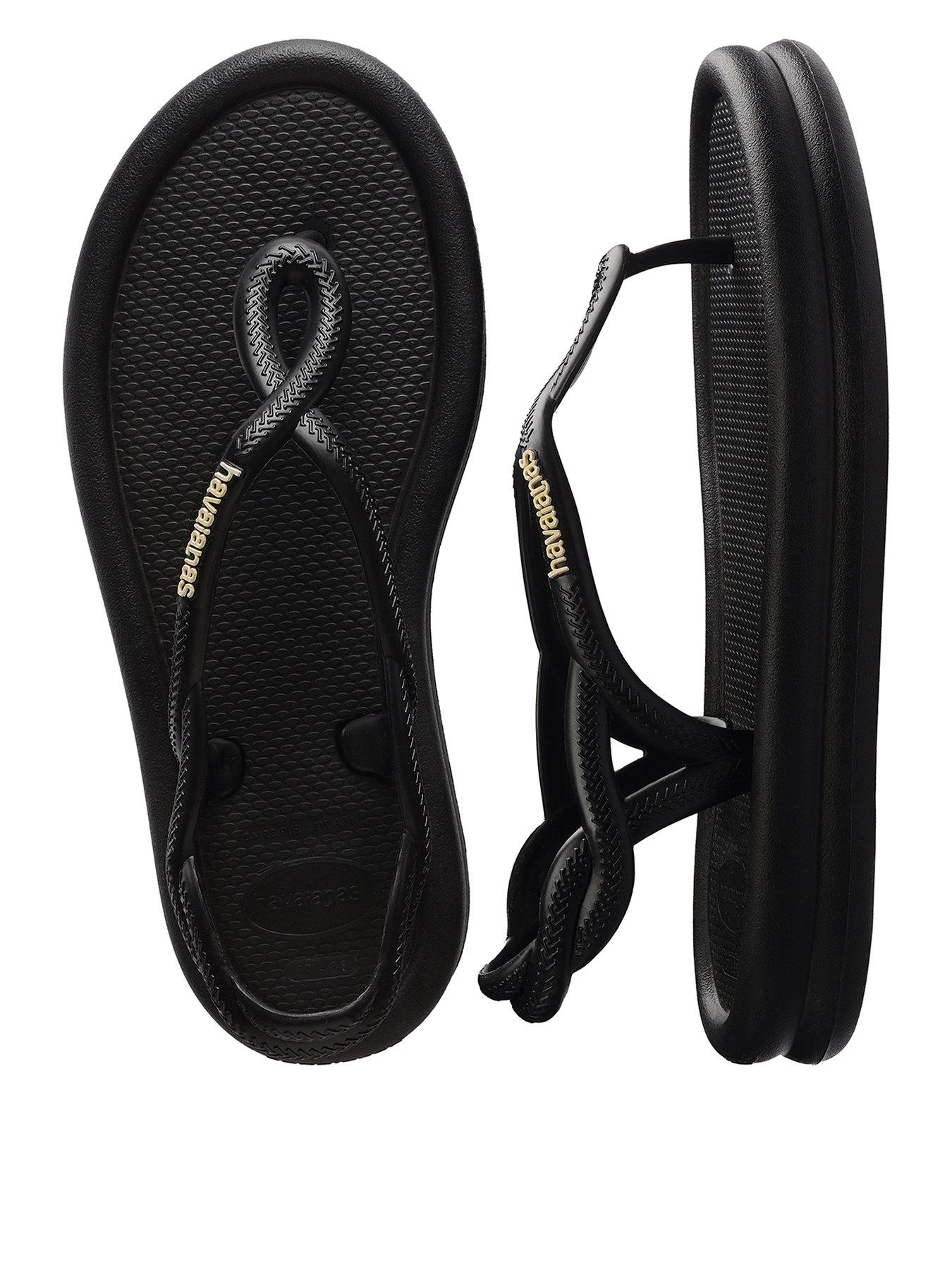 Image 1 of 6 of Havaianas Luna Puffed Up Flip Flop - Black