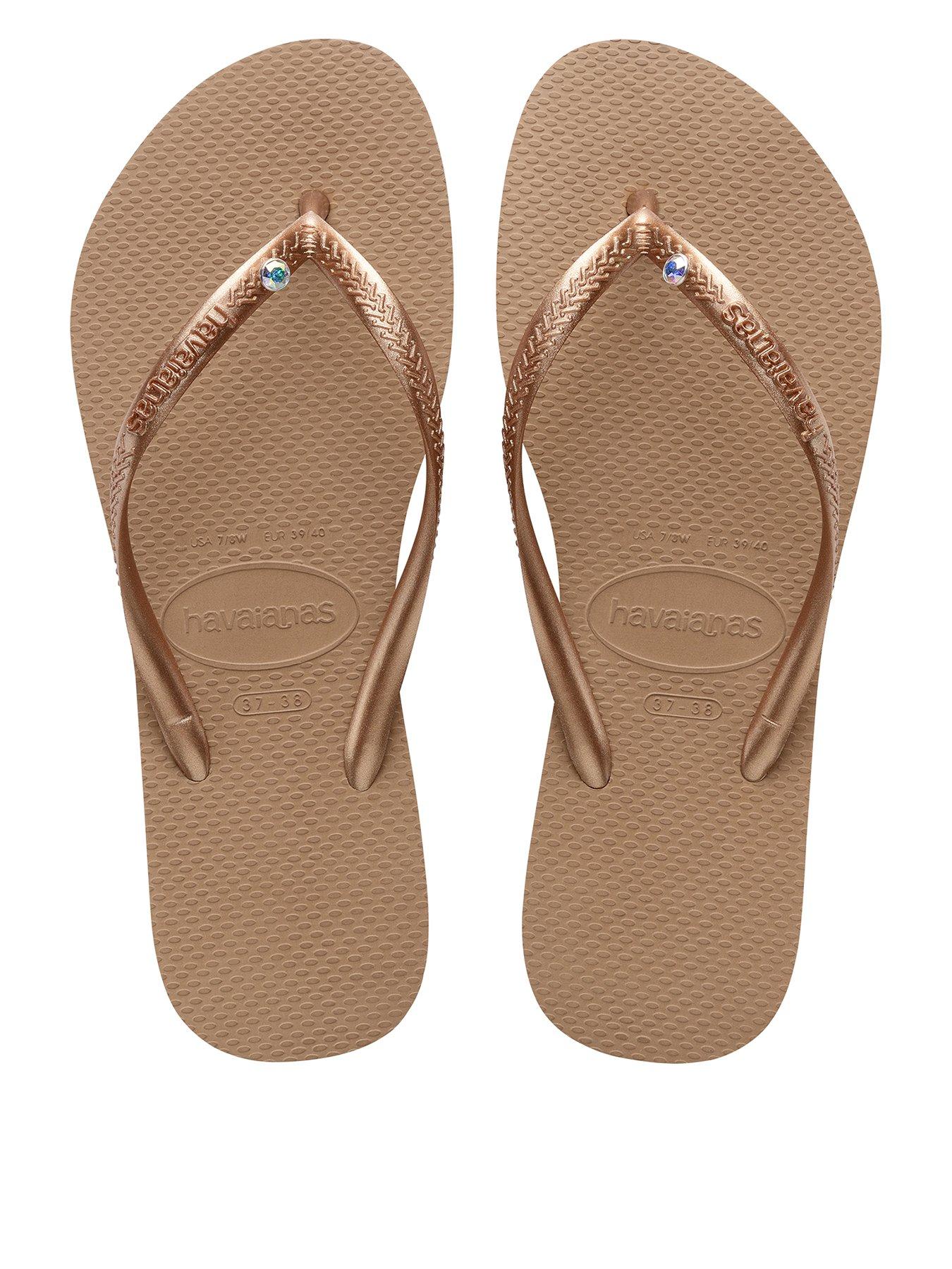 Image 1 of 5 of Havaianas Slim Crystal Swarovski Il Flip Flop - Rose Gold