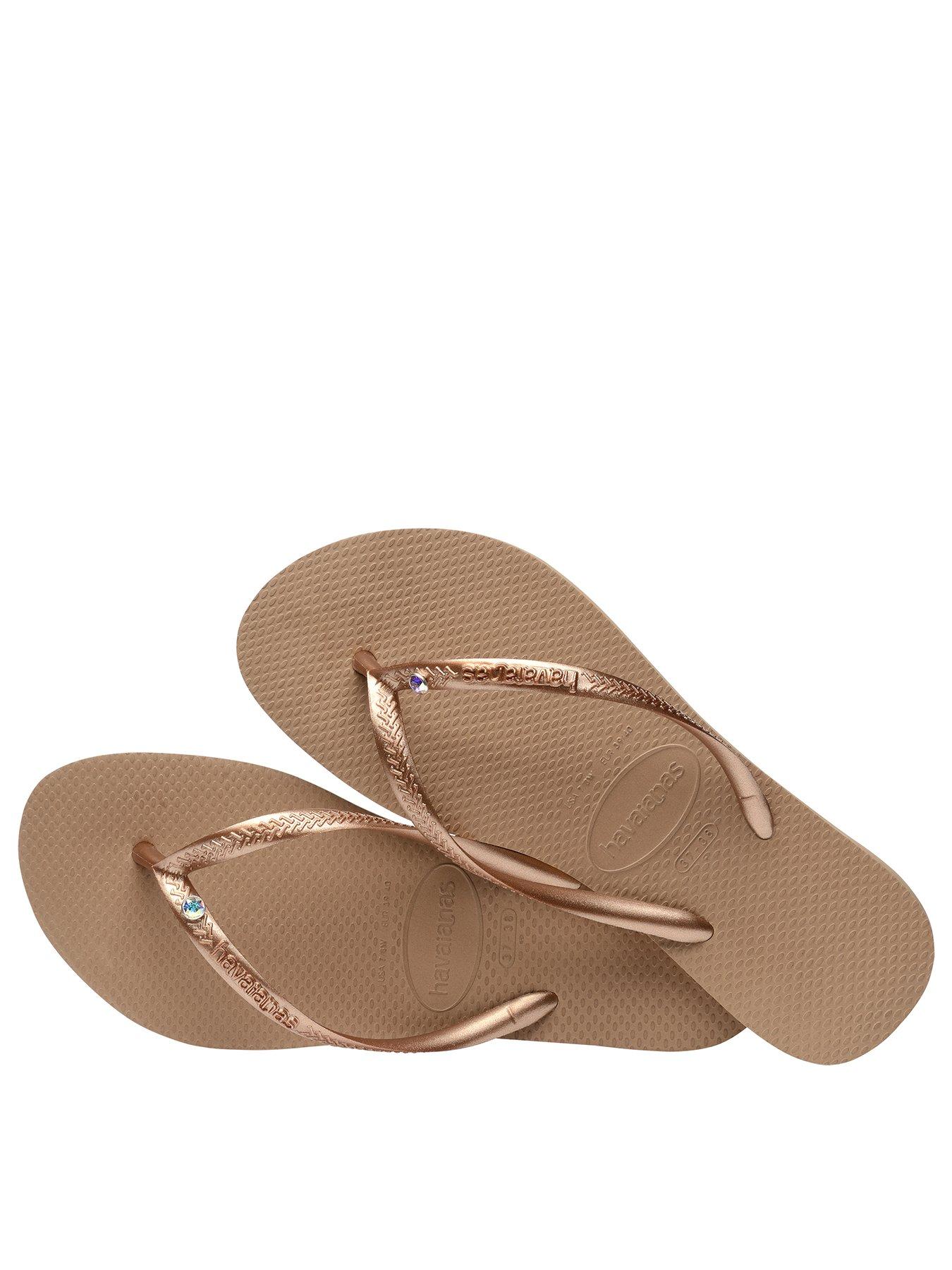 Image 3 of 5 of Havaianas Slim Crystal Swarovski Il Flip Flop - Rose Gold