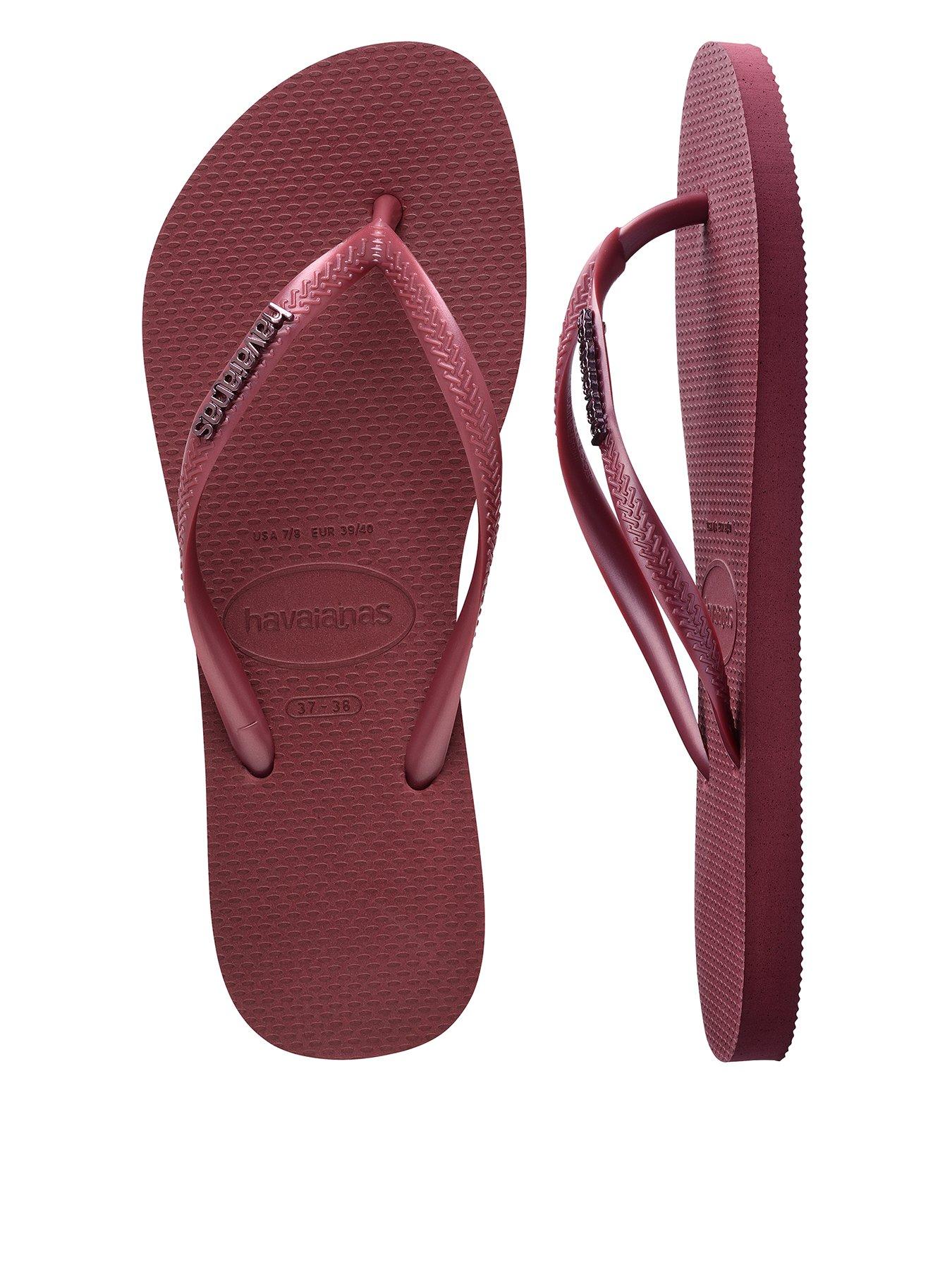 Image 1 of 6 of Havaianas Slim Logo Metallic Flip Flop - Amaranth