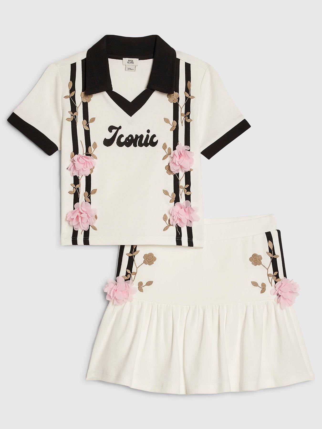 river-island-older-girls-floral-polo-skirt-set-white