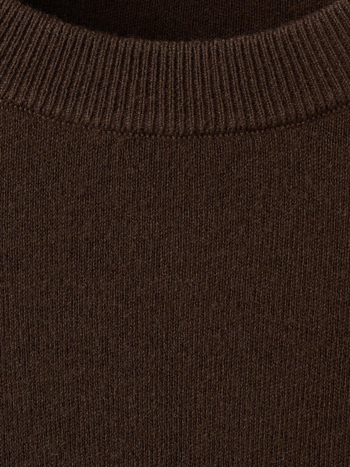 Image 5 of 5 of Mango Jumper With Lace Detail - Brown