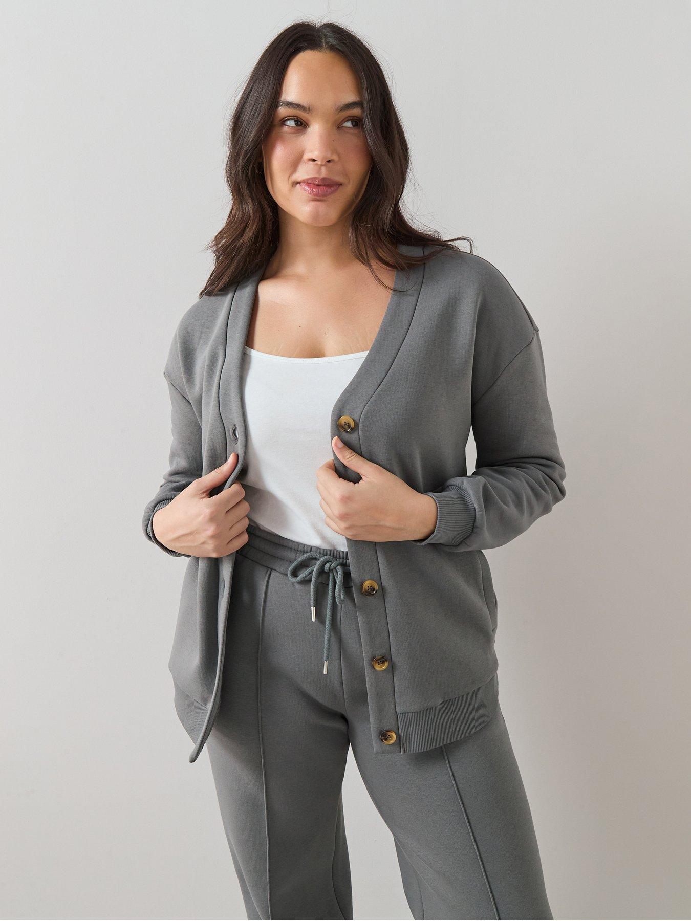 the-very-collection-curve-button-longline-cardigan-dark-greyfront