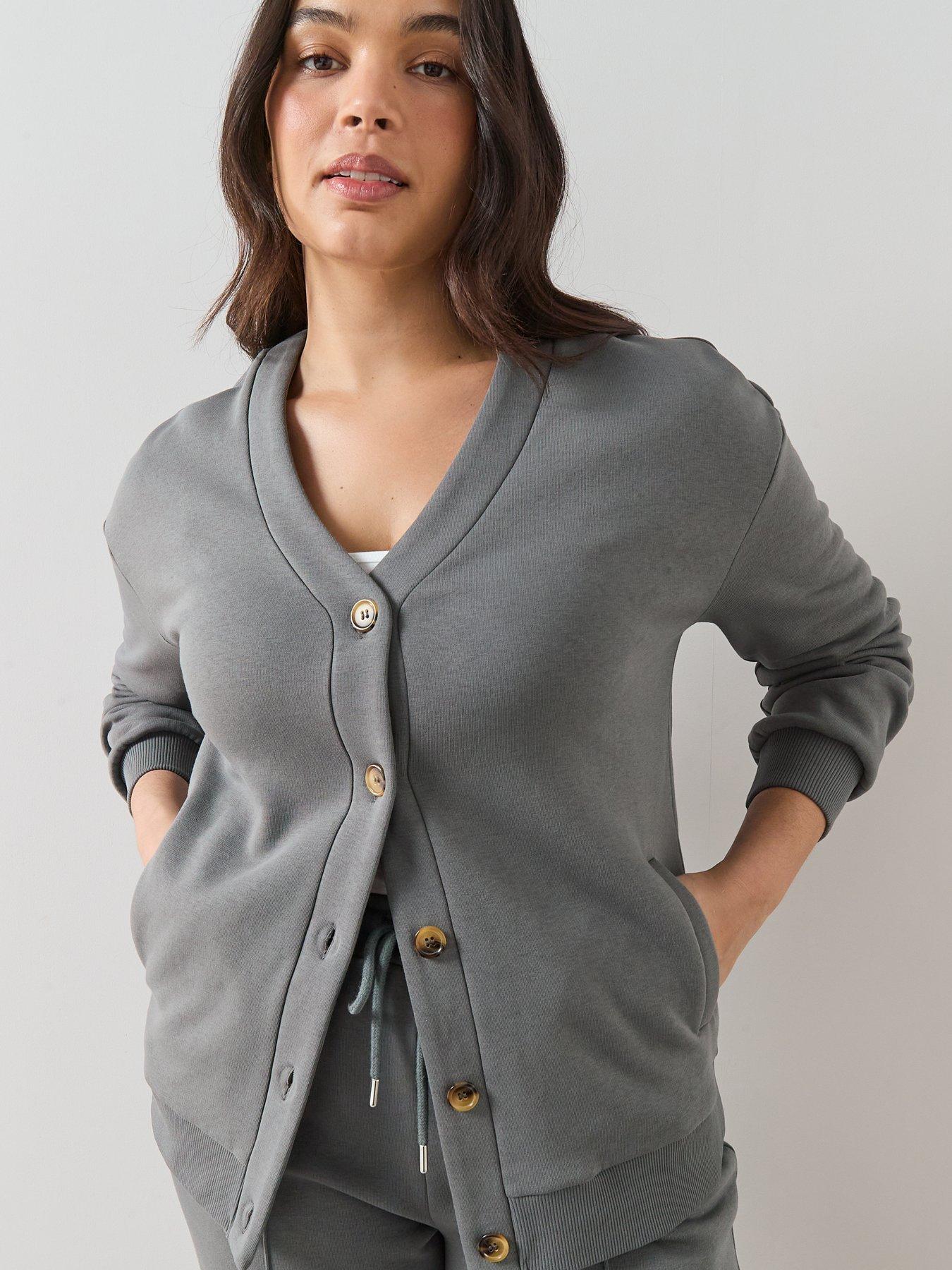 the-very-collection-curve-button-longline-cardigan-dark-greydetail