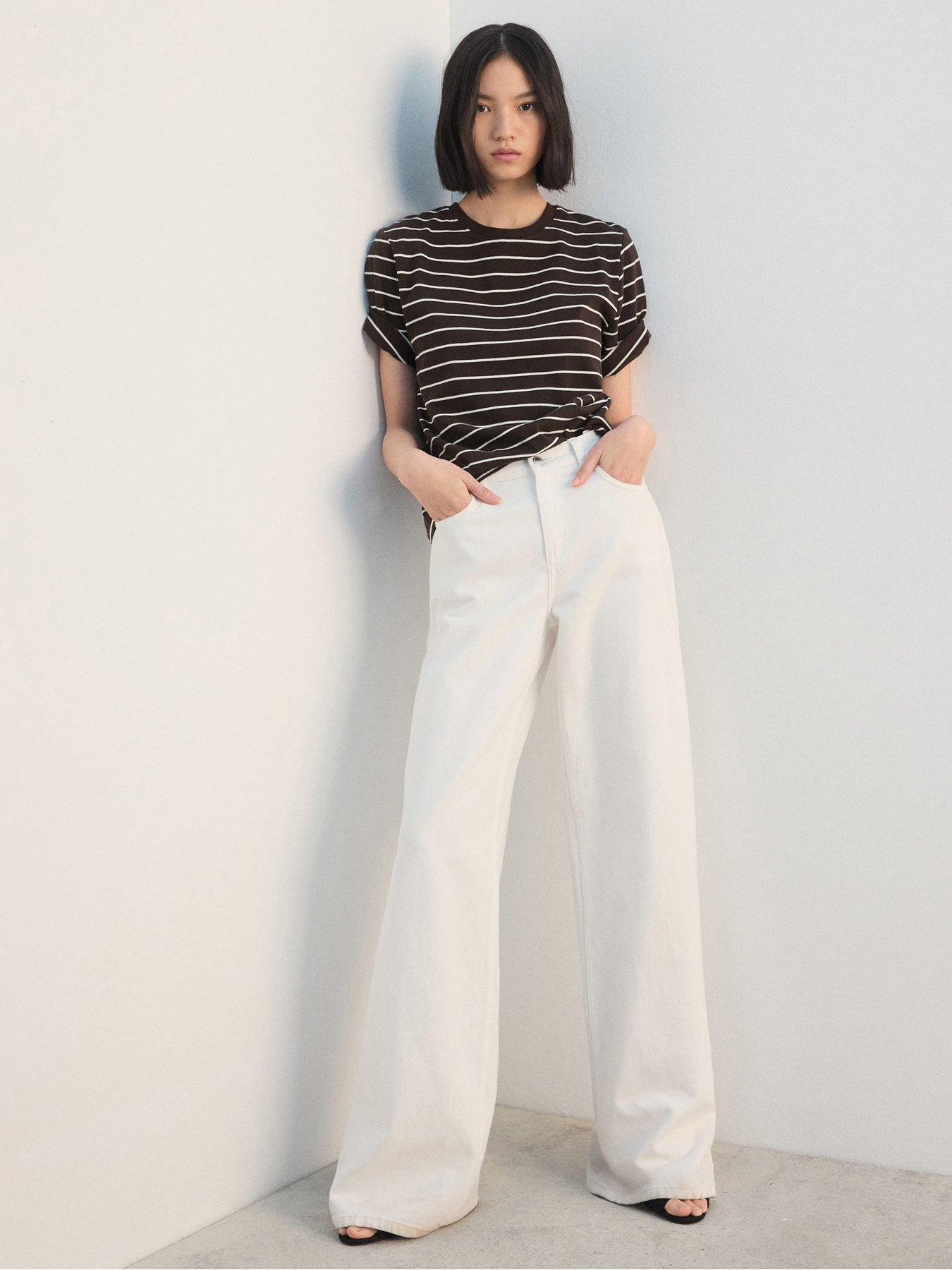 mango-striped-cotton-t-shirt-brown