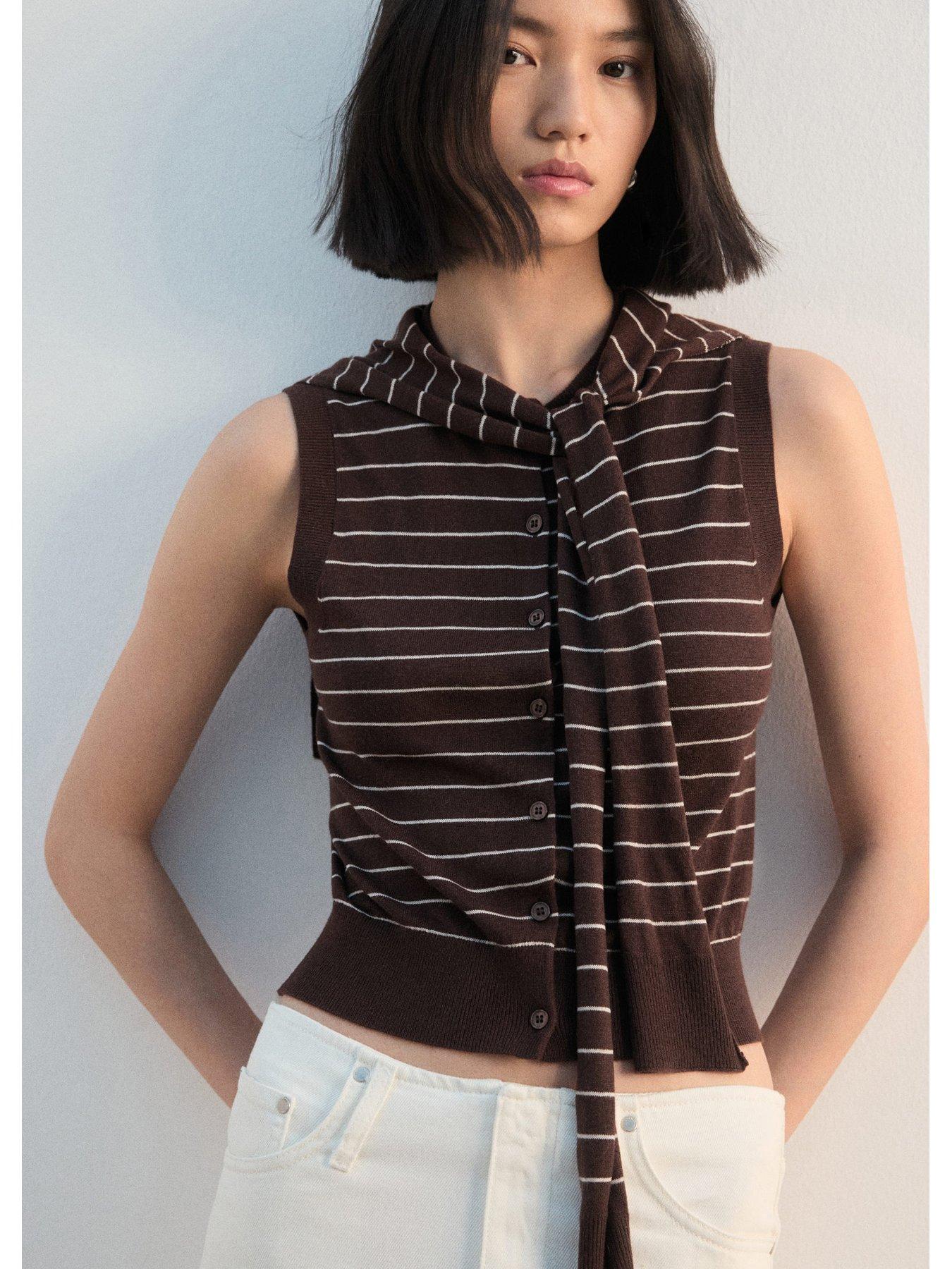 mango-jersey-knit-waistcoat-brown