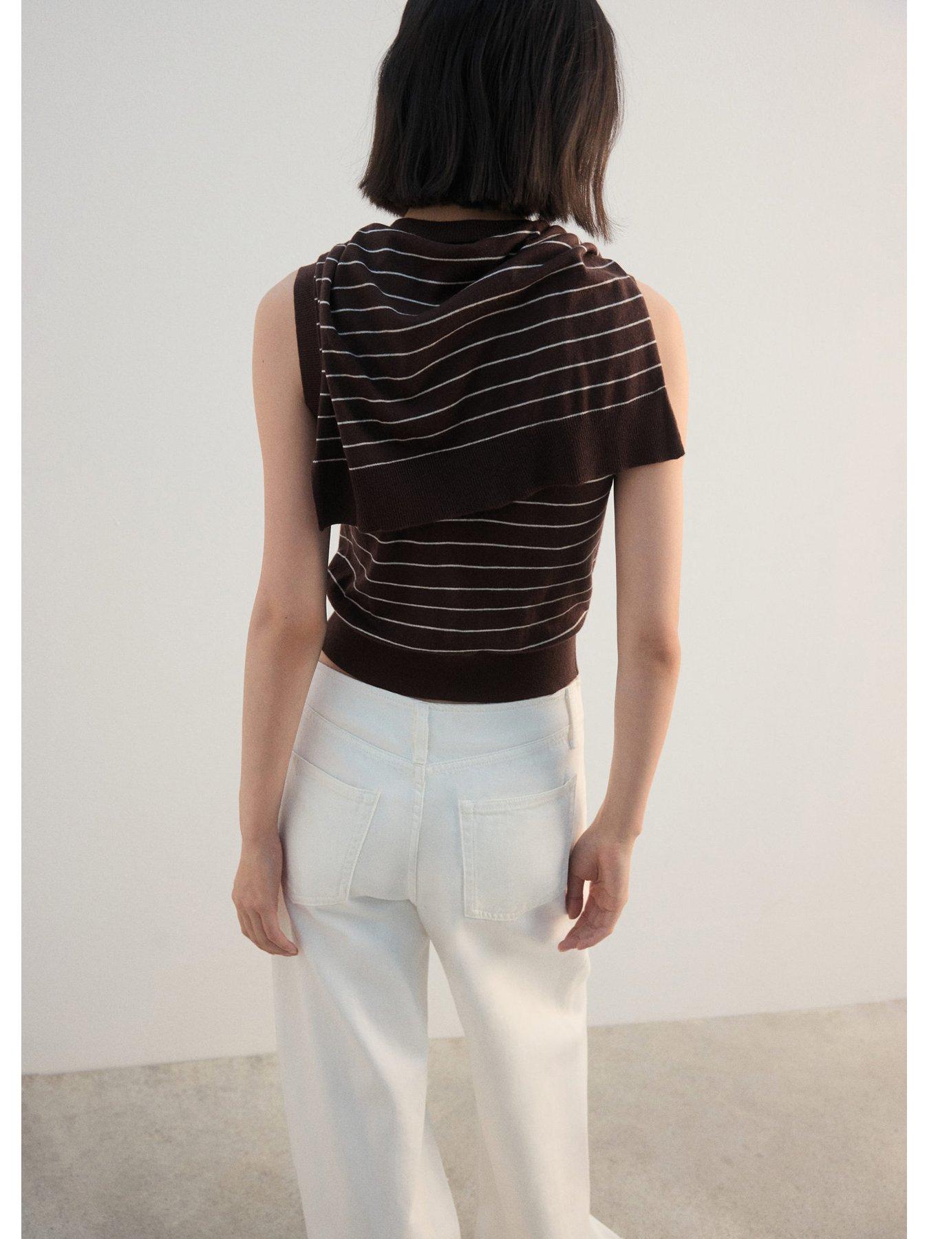 mango-jersey-knit-waistcoat-brownstillFront
