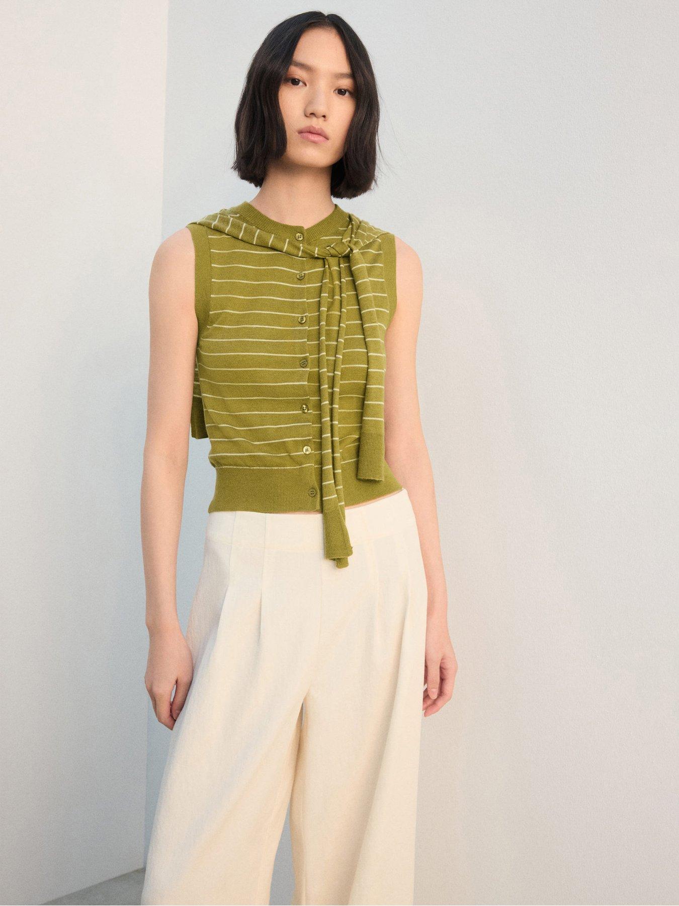 mango-jersey-knit-waistcoat-greenfront