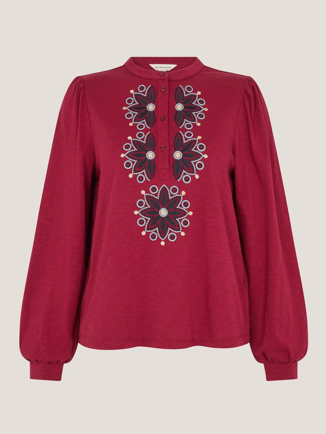 Monsoon Esme Emb Jersey Top