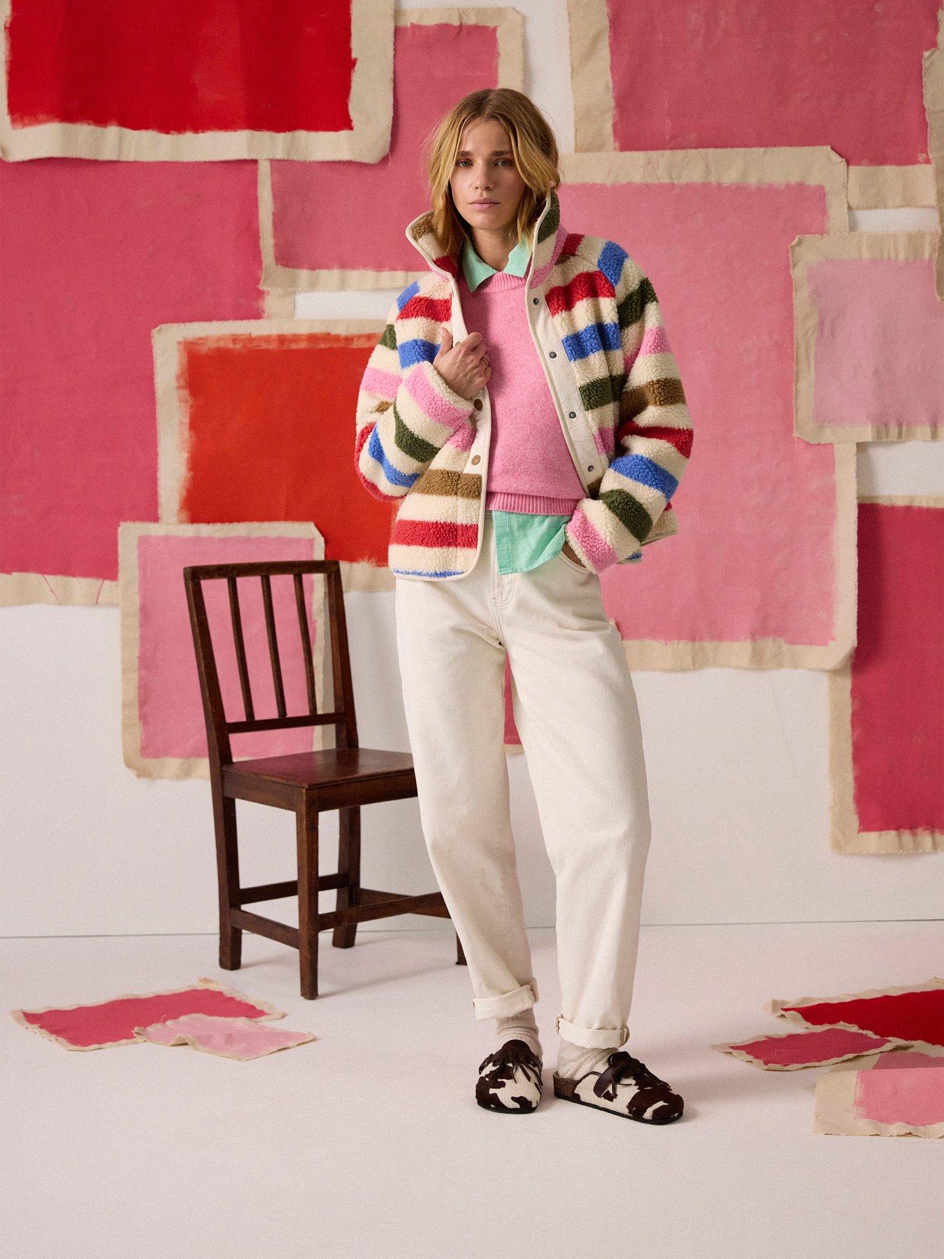 Image 3 of 6 of Joules Borg Fleece Jacket - Multi Bright