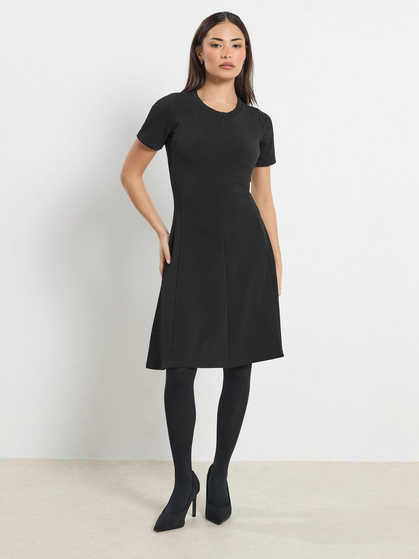 Image 1 of 4 of PixieGirl Petite Waist Textured Dress