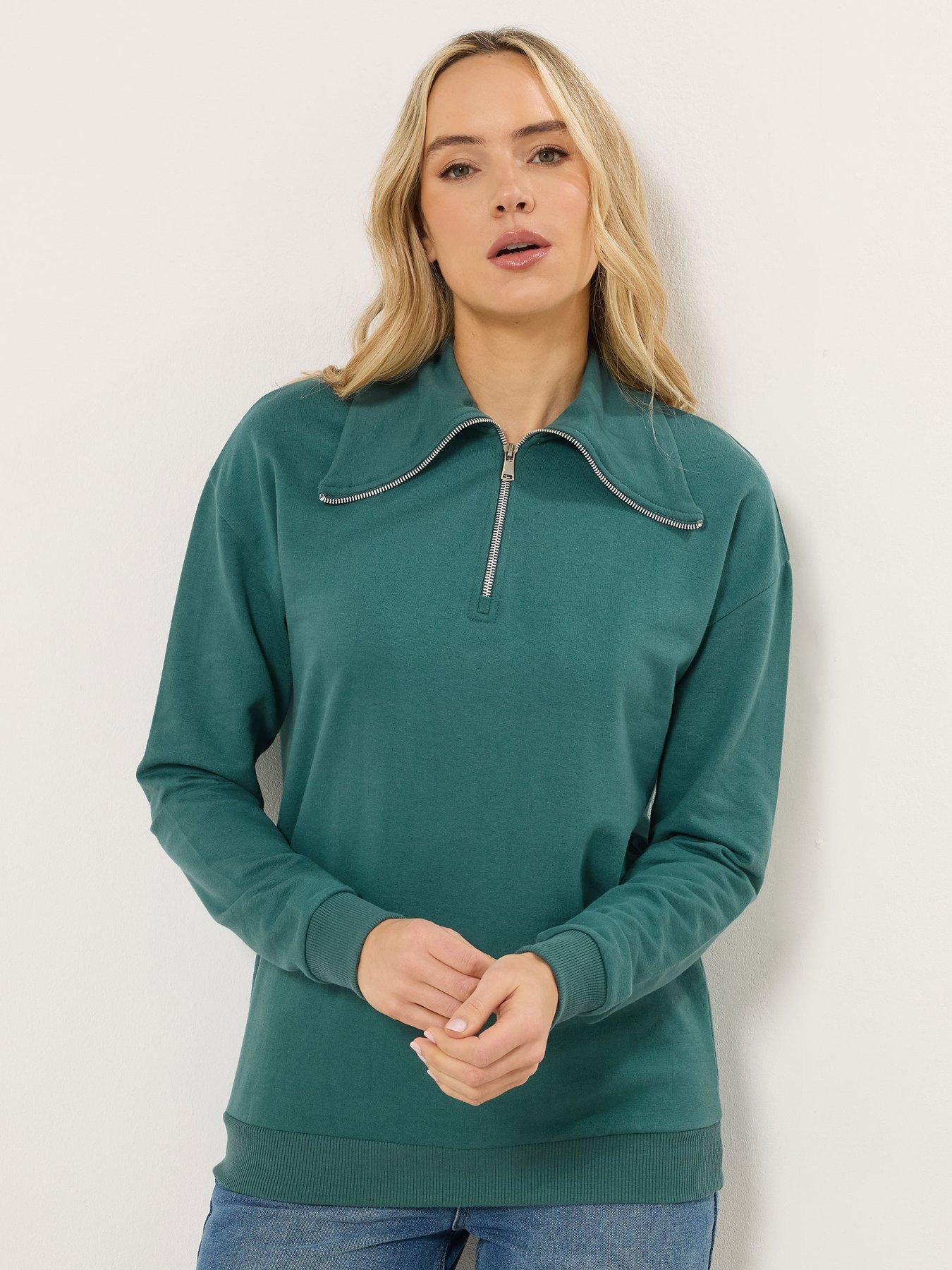 Image 1 of 5 of Long Tall Sally Tall Zip Neck Collar Sweatshirt