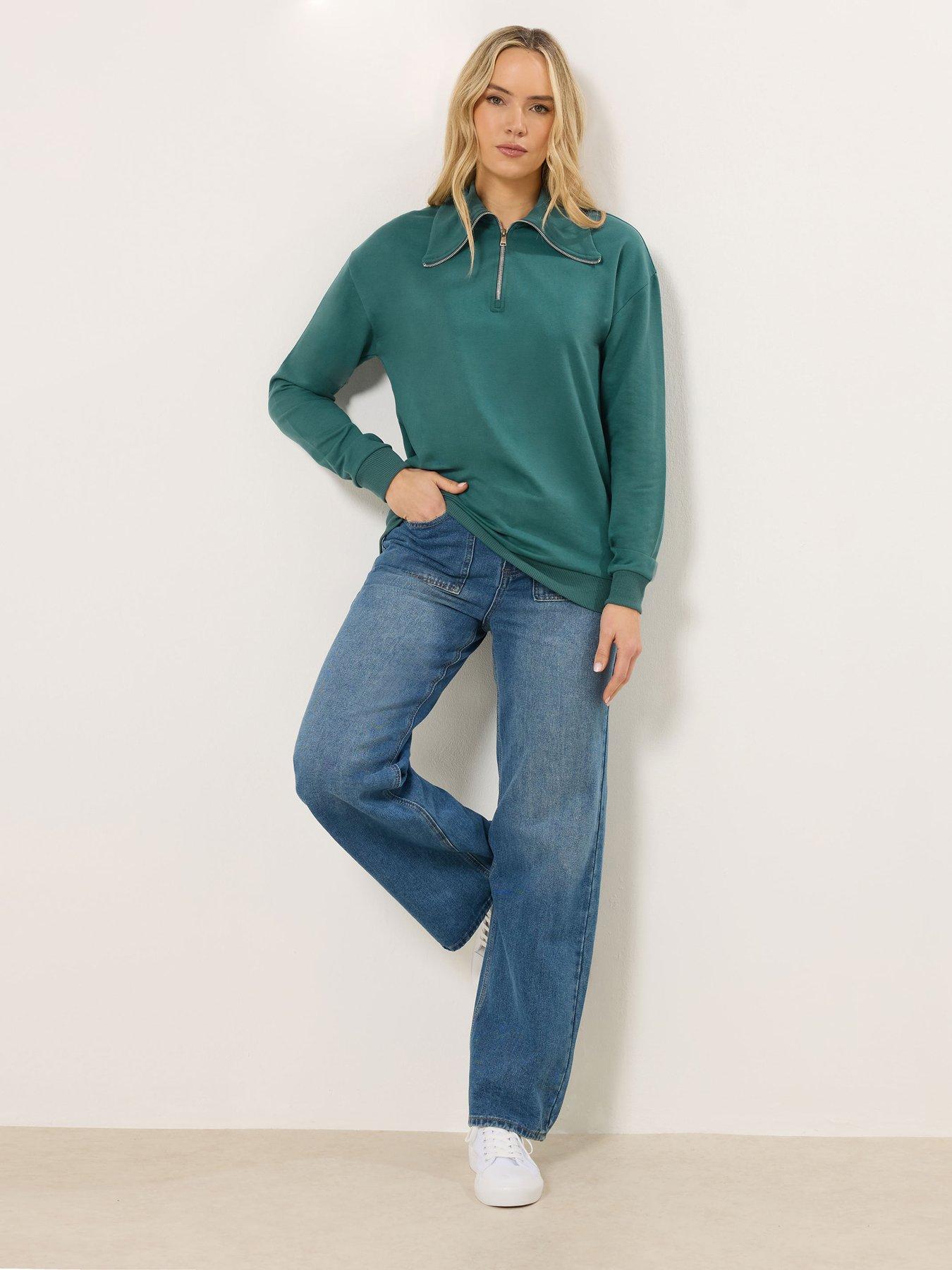 Image 3 of 5 of Long Tall Sally Tall Zip Neck Collar Sweatshirt