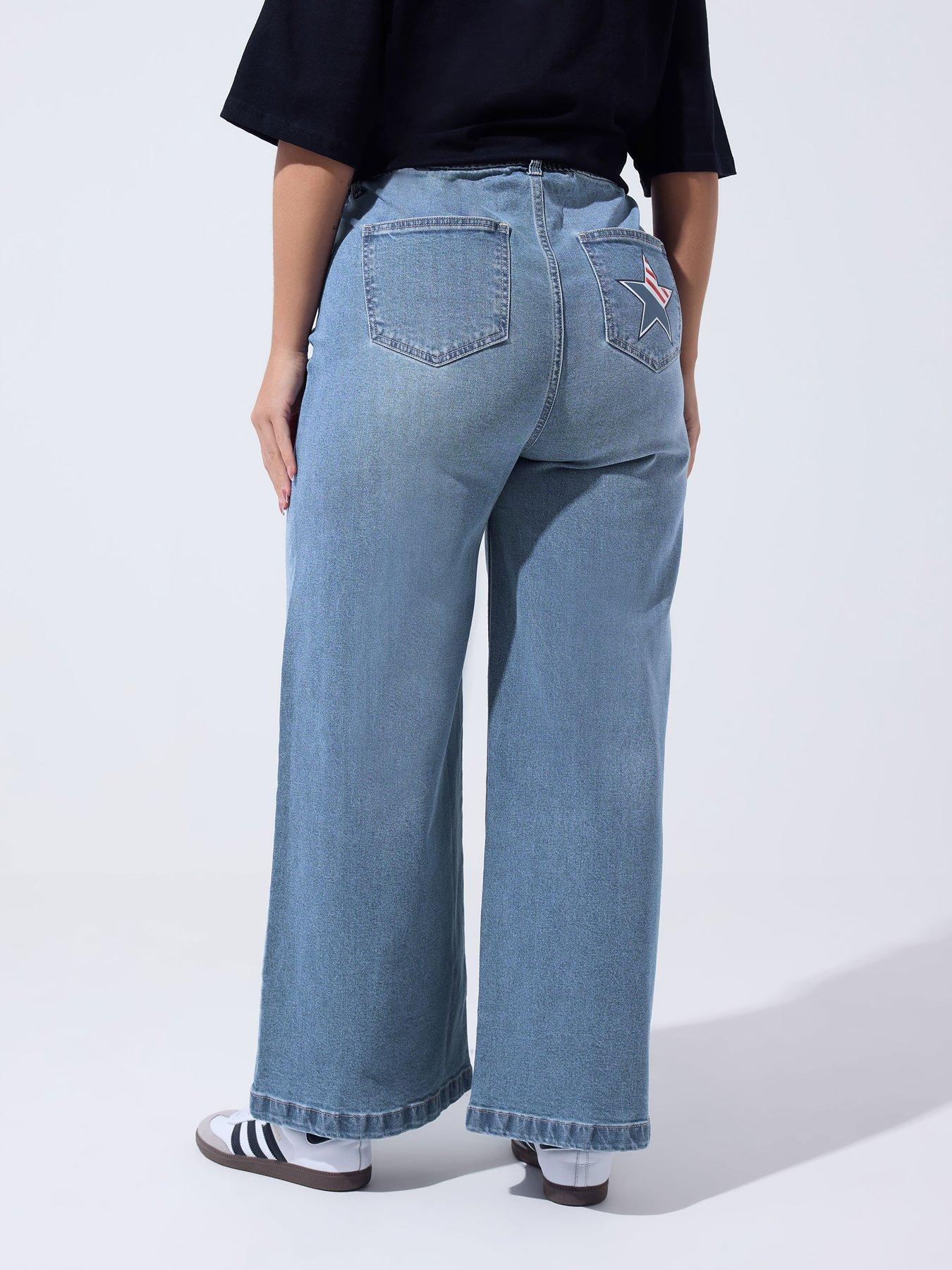 Image 2 of 5 of Yours Curve Applique Badge Jeans