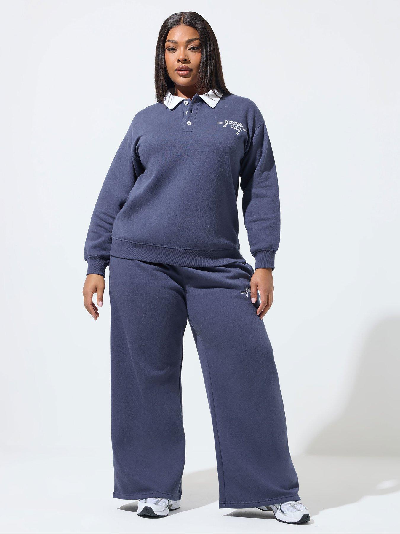 Image 3 of 5 of Yours Curve 'game Day' Embroidered Rugby Sweatshirt