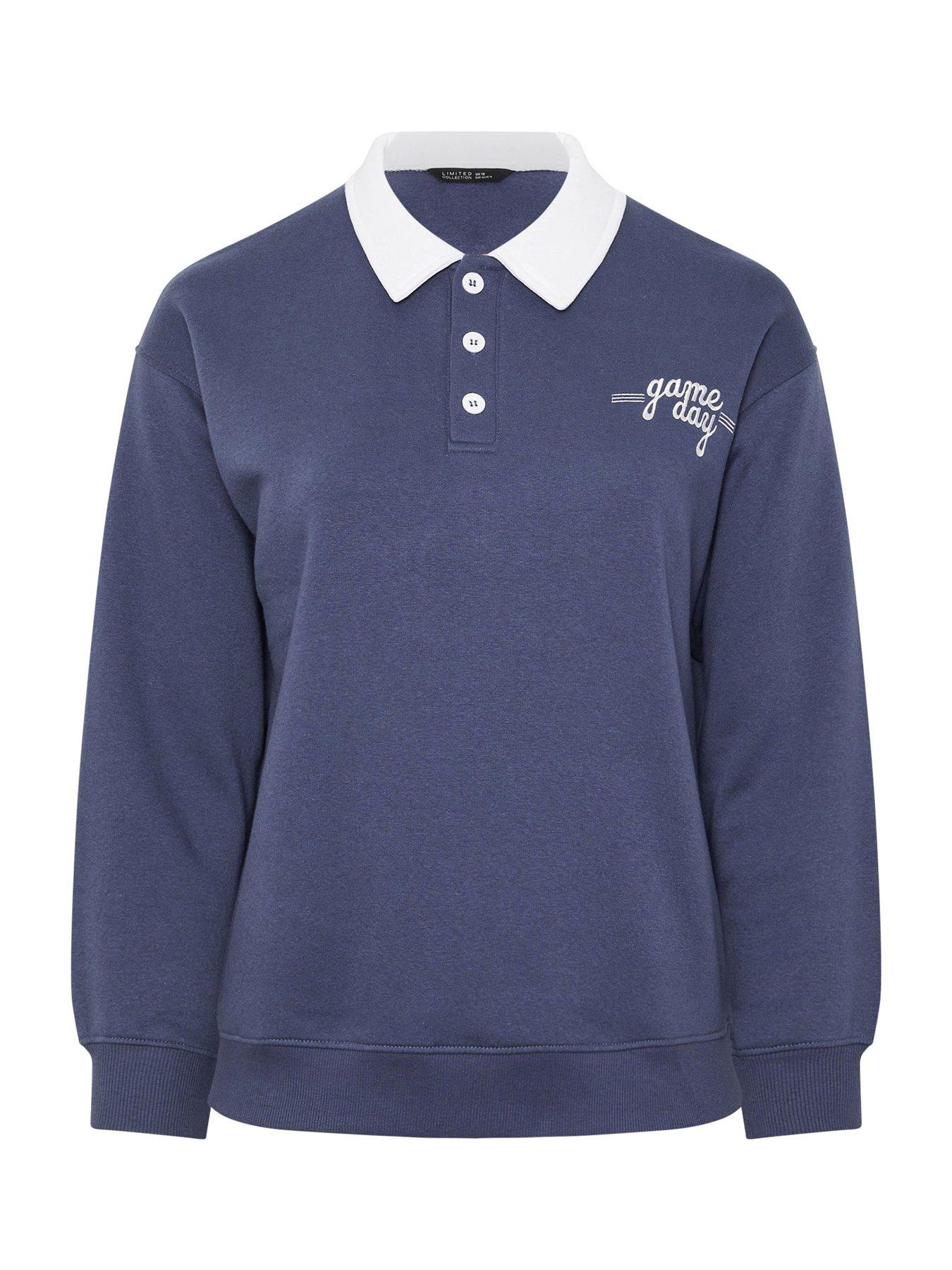 Image 5 of 5 of Yours Curve 'game Day' Embroidered Rugby Sweatshirt