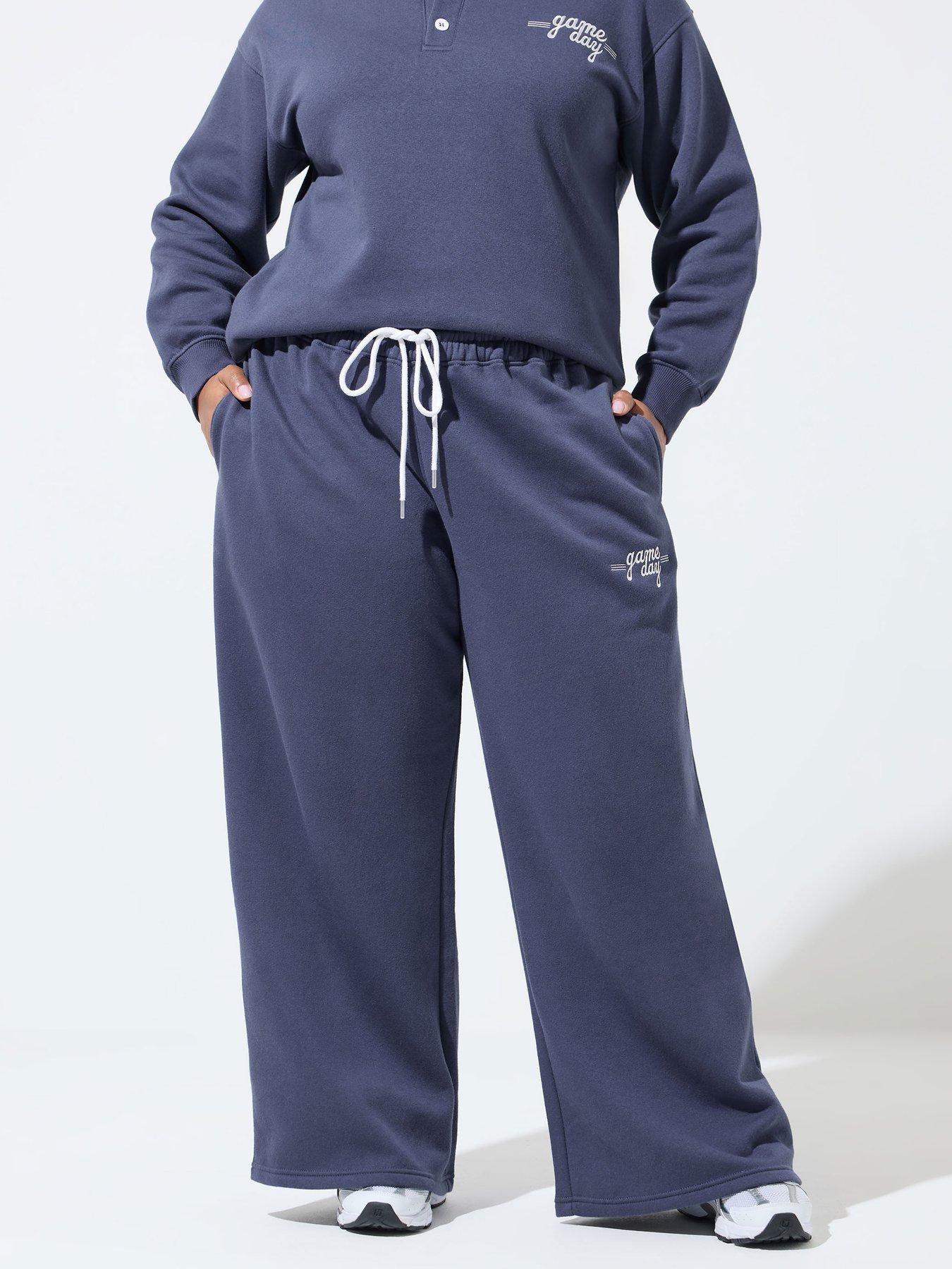 Image 1 of 5 of Yours Curve 'game Day' Embroidered Joggers