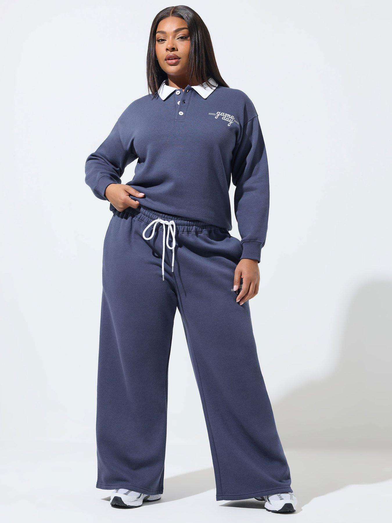 Image 3 of 5 of Yours Curve 'game Day' Embroidered Joggers