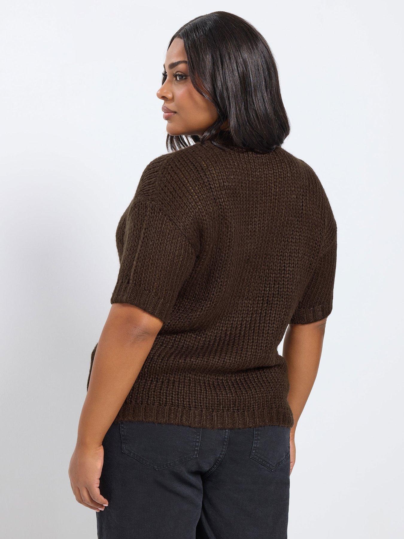 Image 2 of 5 of Yours Curve Lofty Short Sleeve Cardigan
