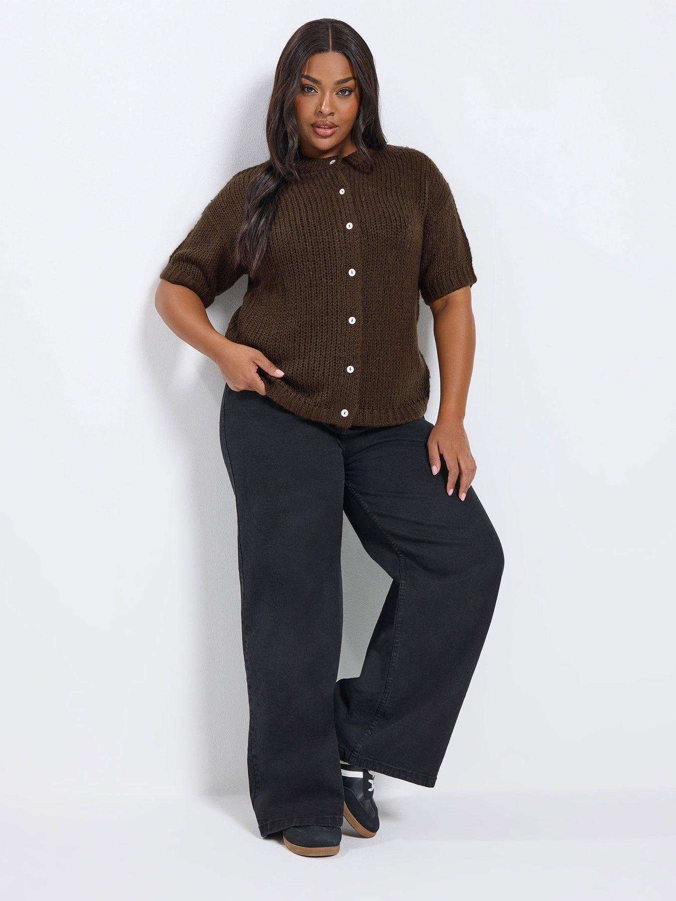 Image 3 of 5 of Yours Curve Lofty Short Sleeve Cardigan