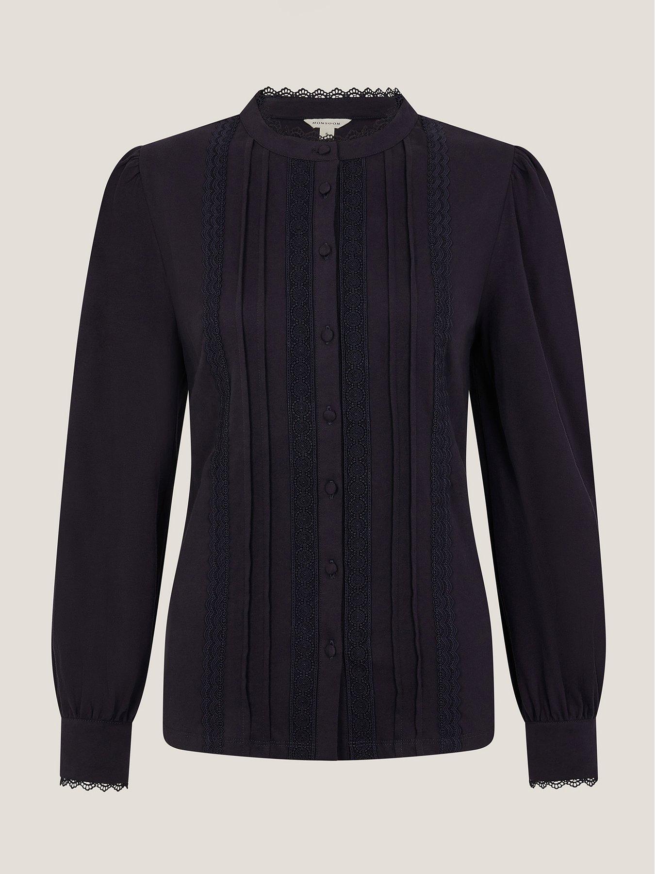 Image 4 of 4 of Monsoon Layla Lace Trim Shirt