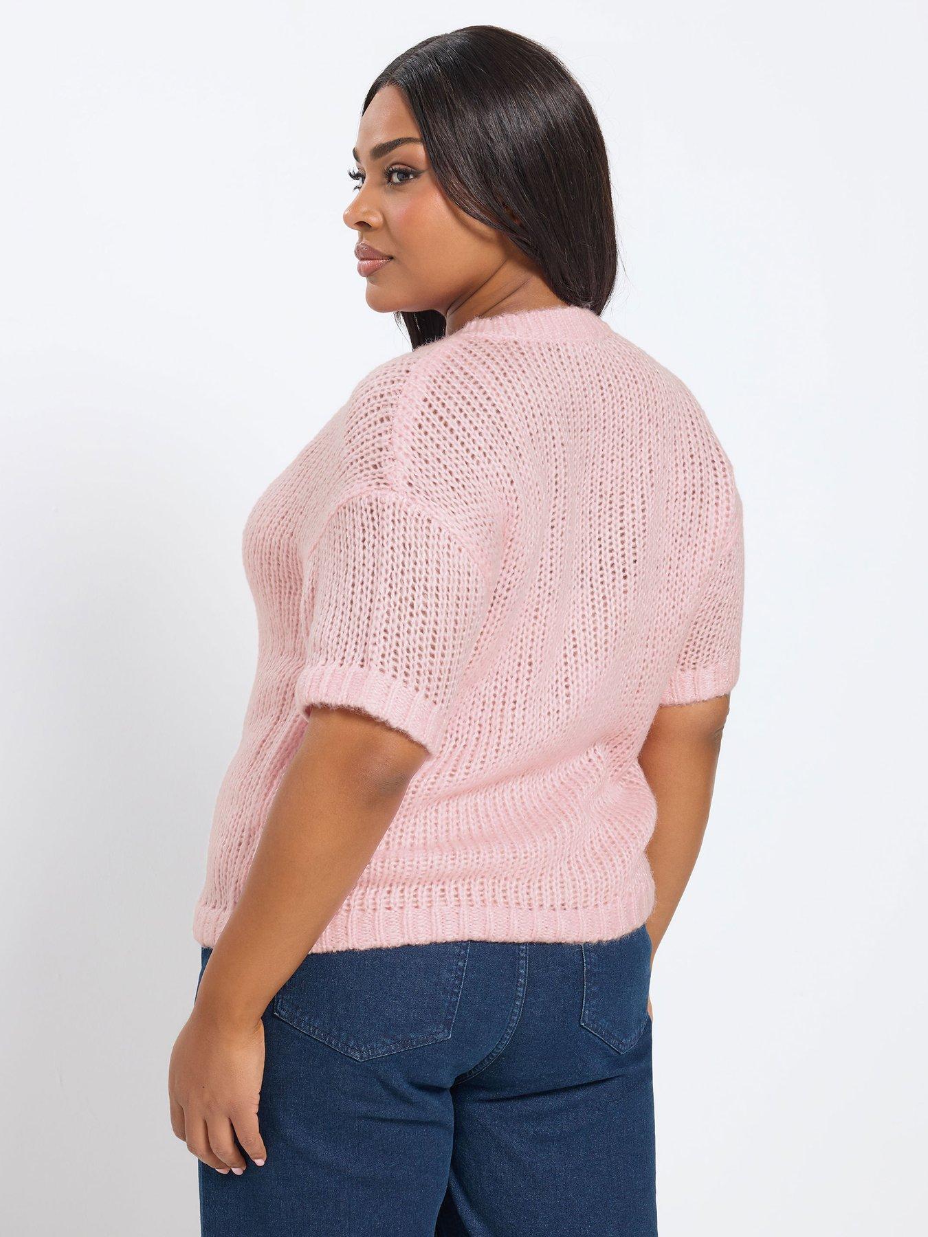 Image 2 of 5 of Yours Curve Lofty Short Sleeve Cardigan