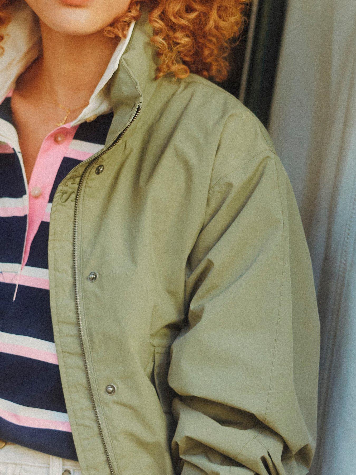 Image 2 of 7 of Joules Hove Waterproof Windbreaker With Packable Hood - Khaki Green