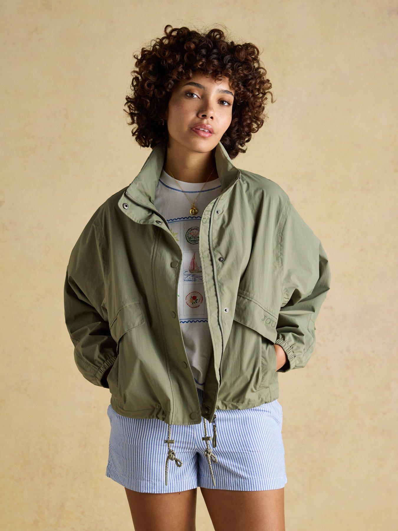 Image 4 of 7 of Joules Hove Waterproof Windbreaker With Packable Hood - Khaki Green