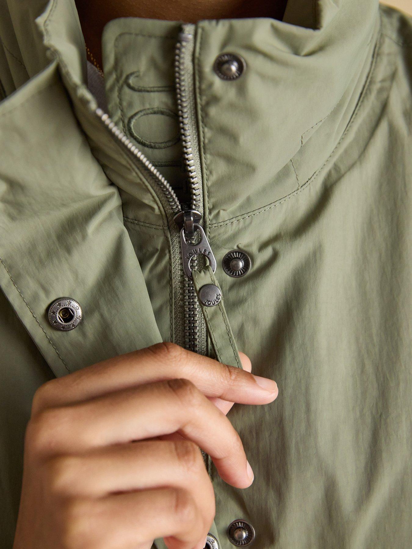 Image 5 of 7 of Joules Hove Waterproof Windbreaker With Packable Hood - Khaki Green