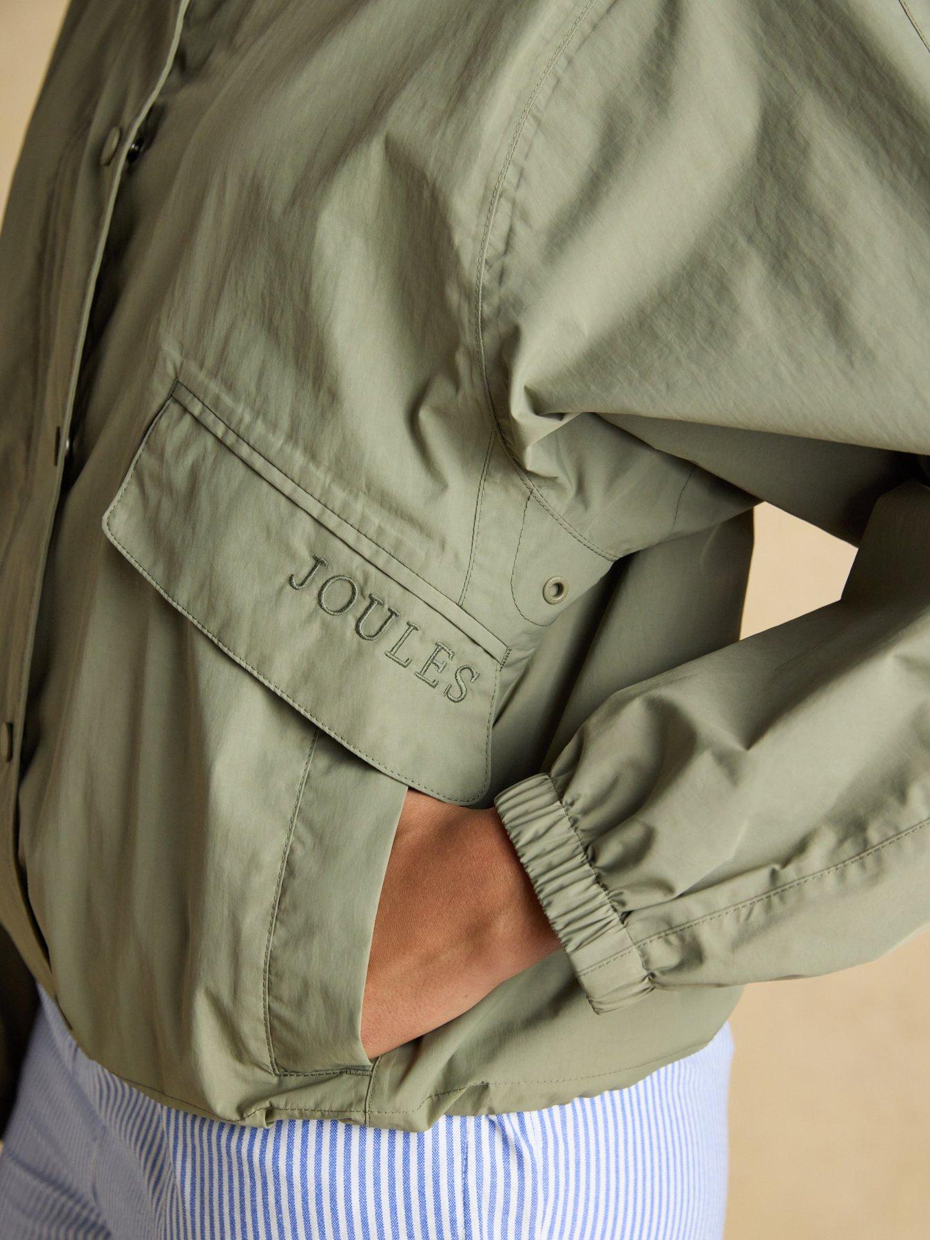 Image 6 of 7 of Joules Hove Waterproof Windbreaker With Packable Hood - Khaki Green