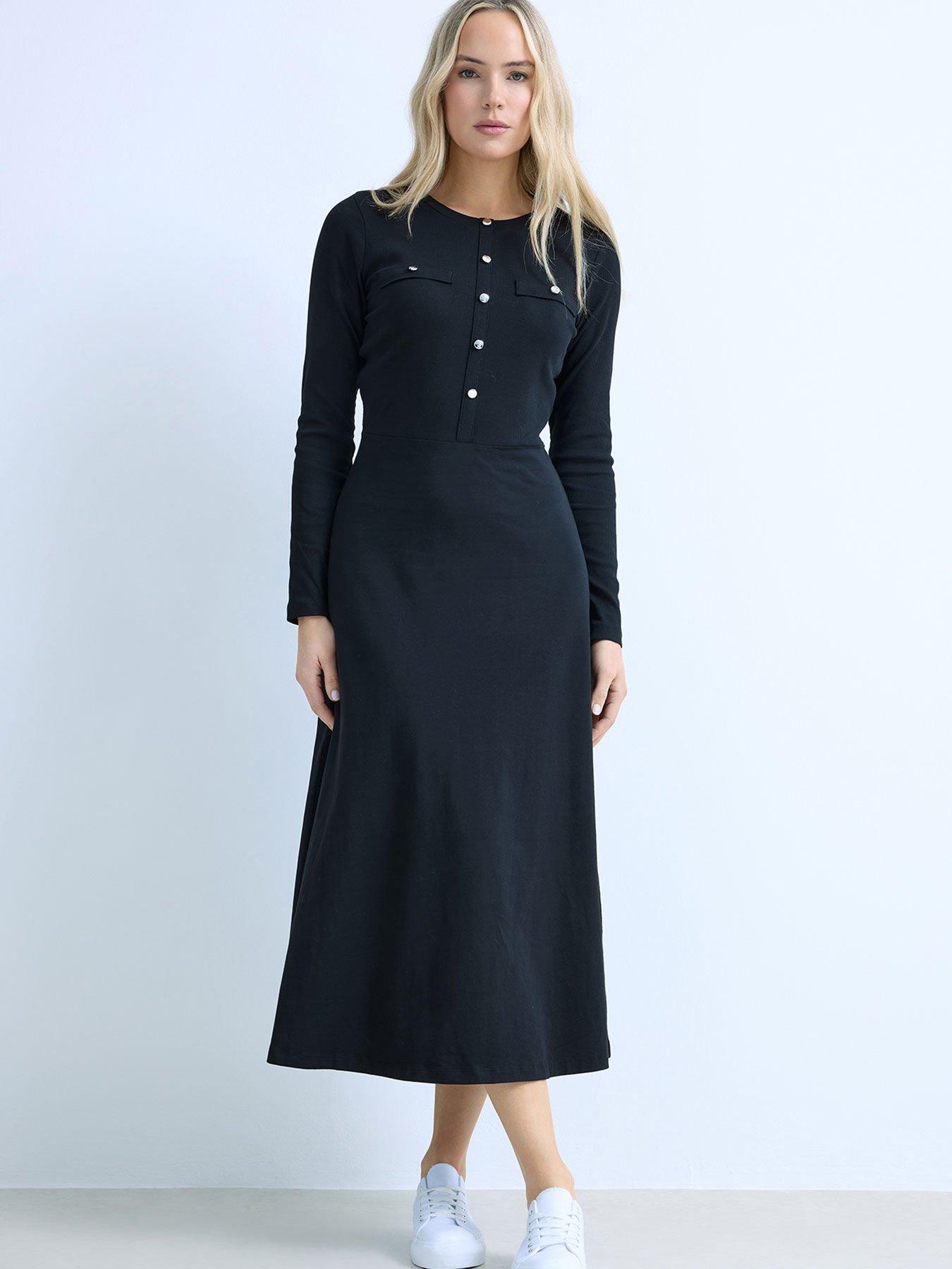 Image 1 of 5 of Long Tall Sally Tall Button Aline Midaxi Dress