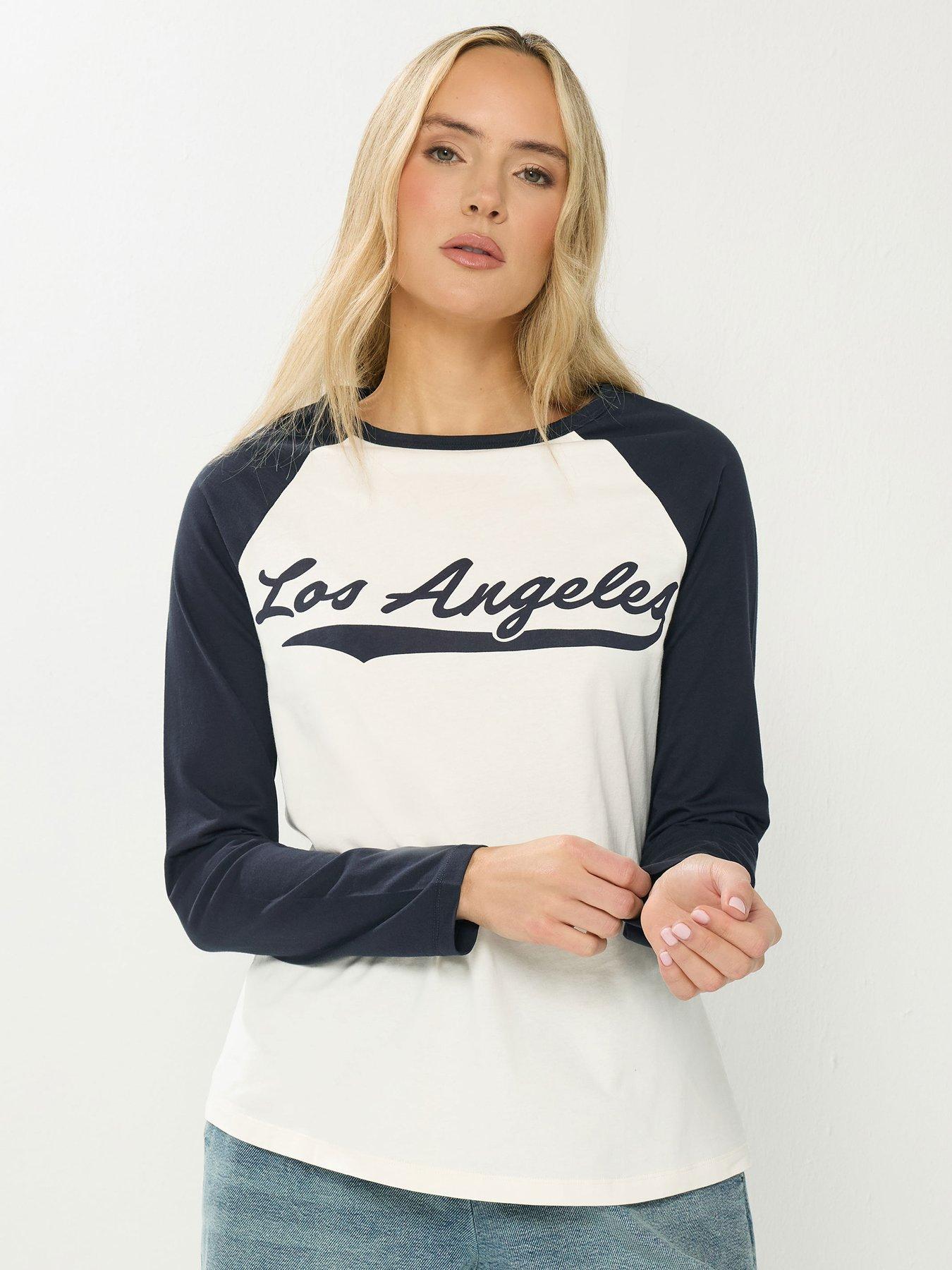 Long Tall Sally Long Sleeve Baseball T-Shirt - Blue
